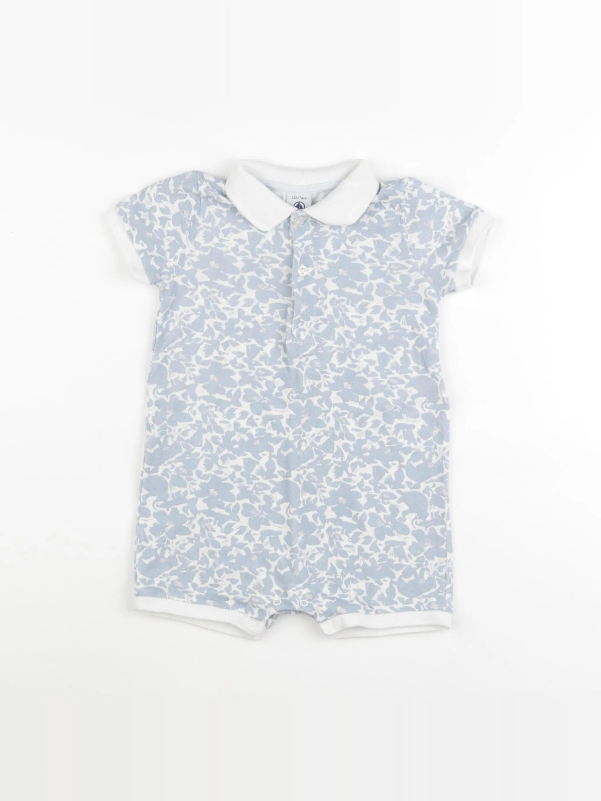 Petit Bateau - combinaison bleu - 12 mois
