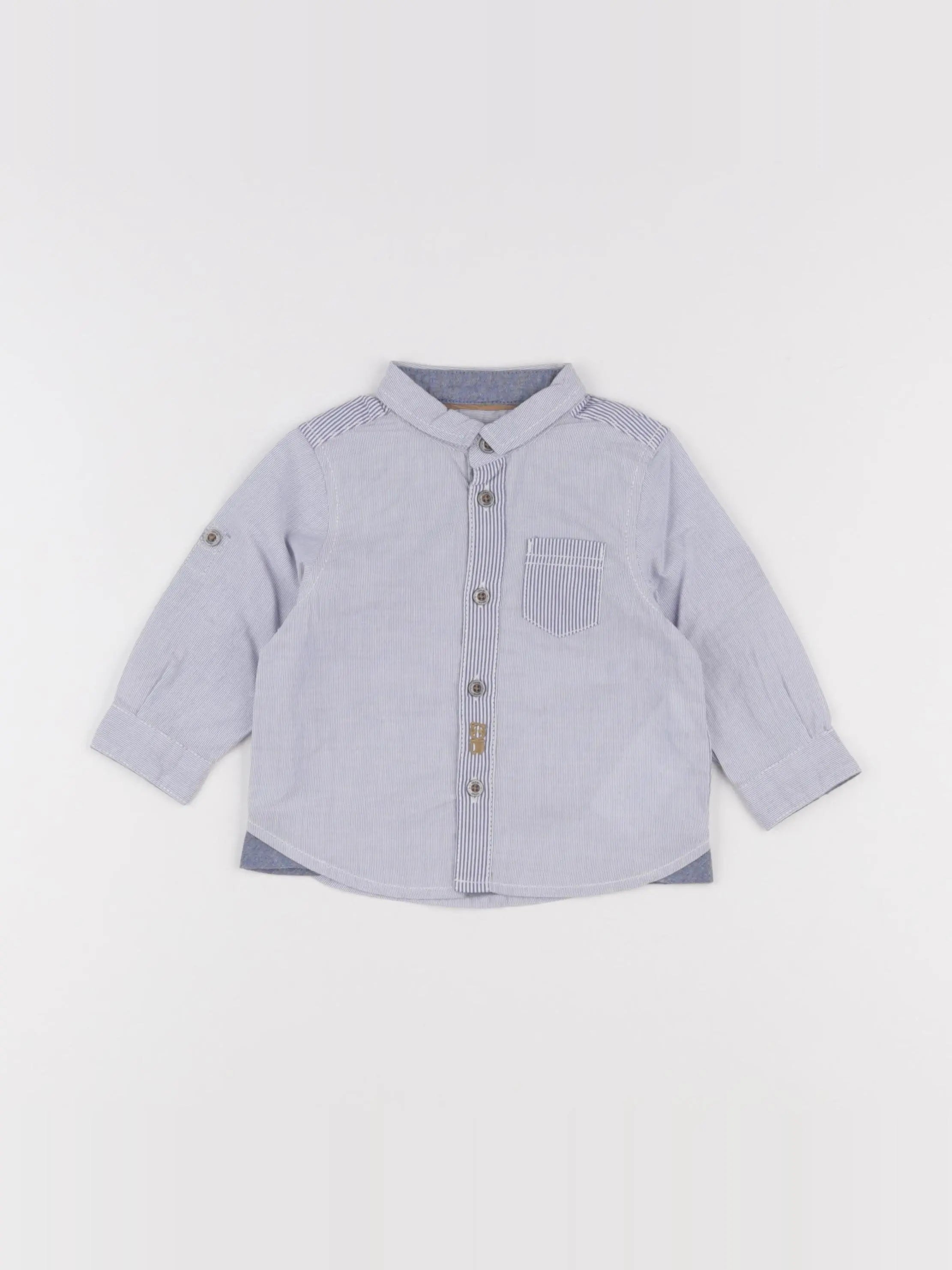 Obaïbi - chemise bleu - 6 mois