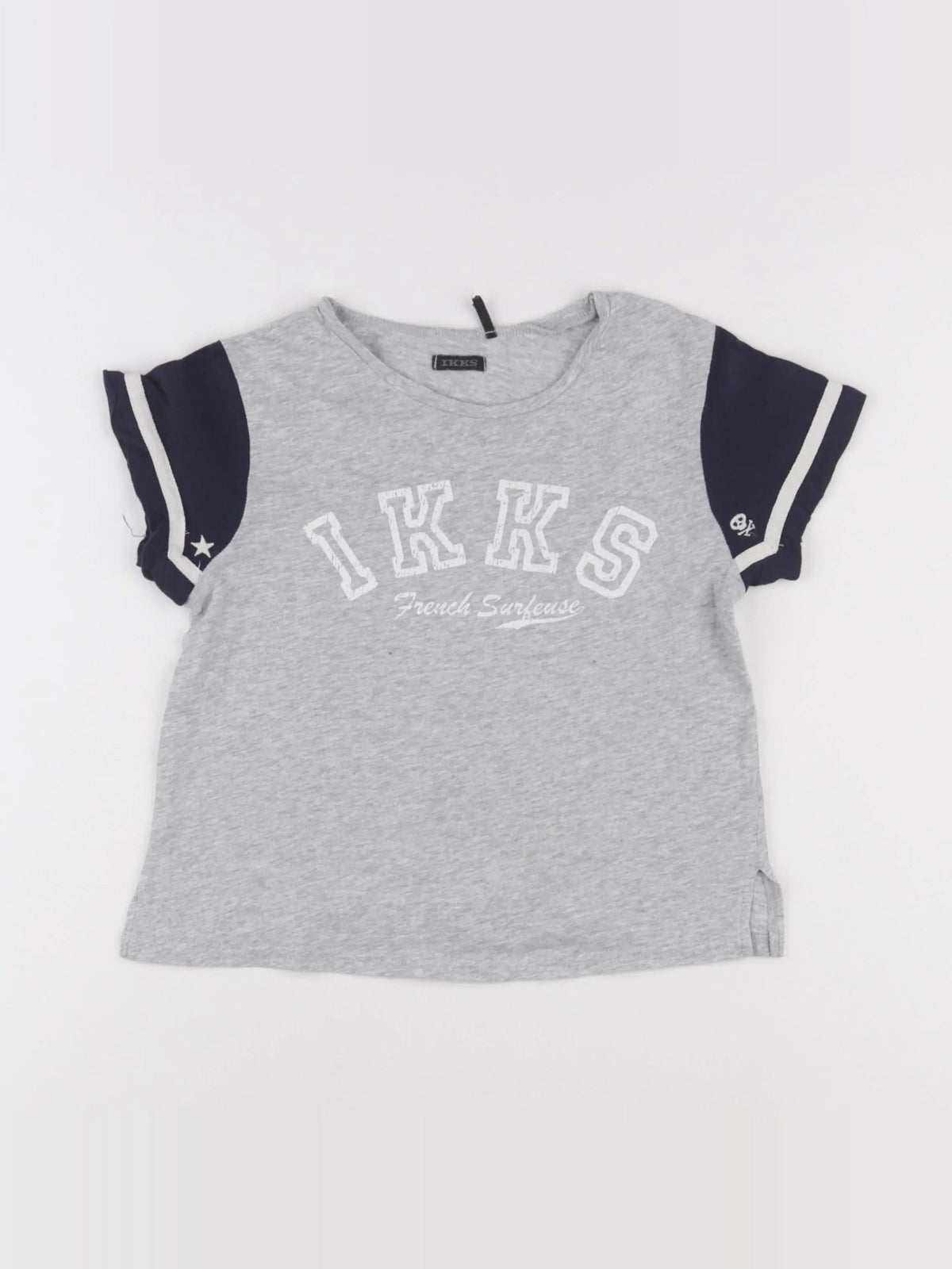 IKKS - tee-shirt gris, bleu - 8 ans