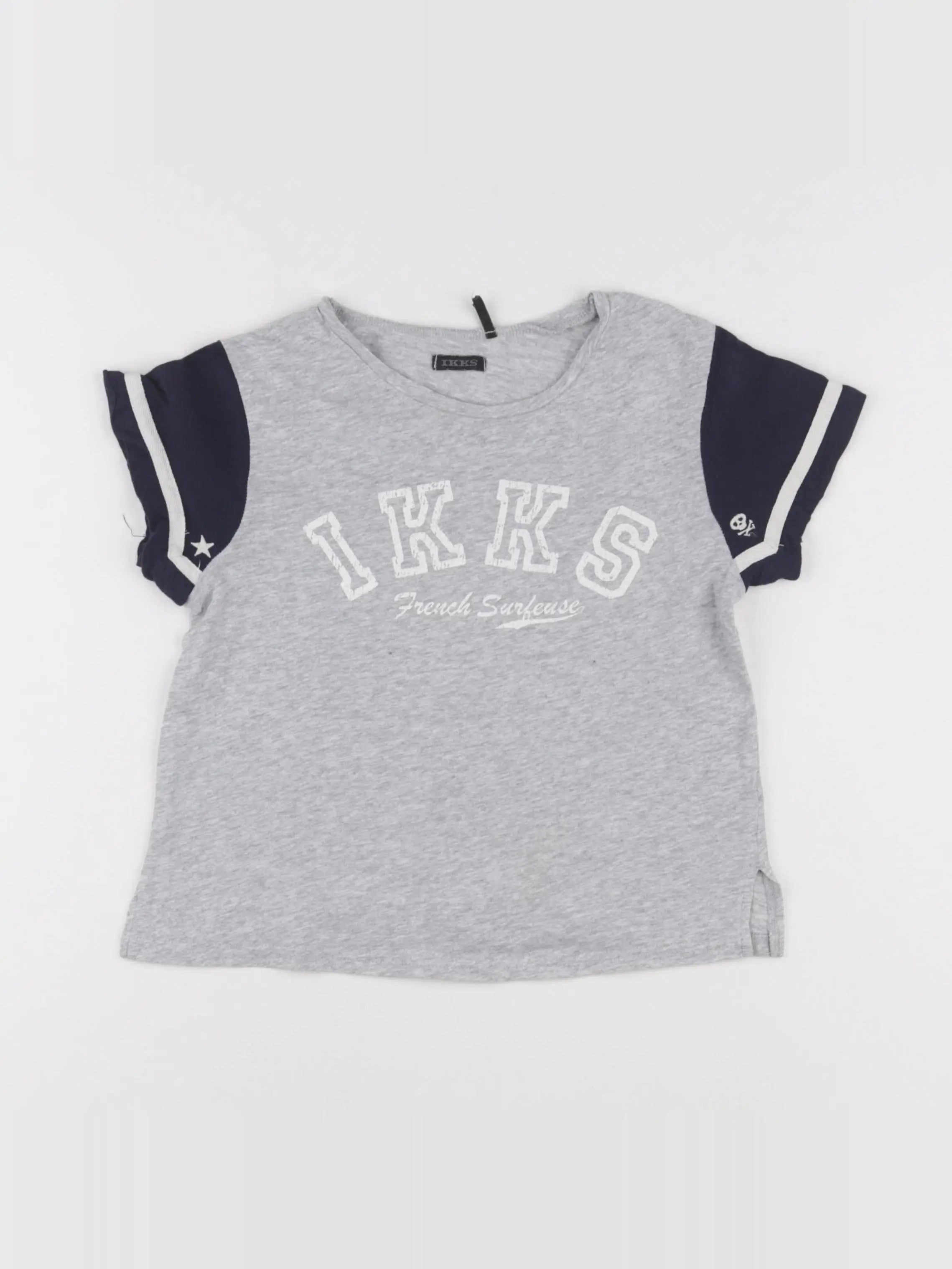 IKKS - tee-shirt gris, bleu - 8 ans
