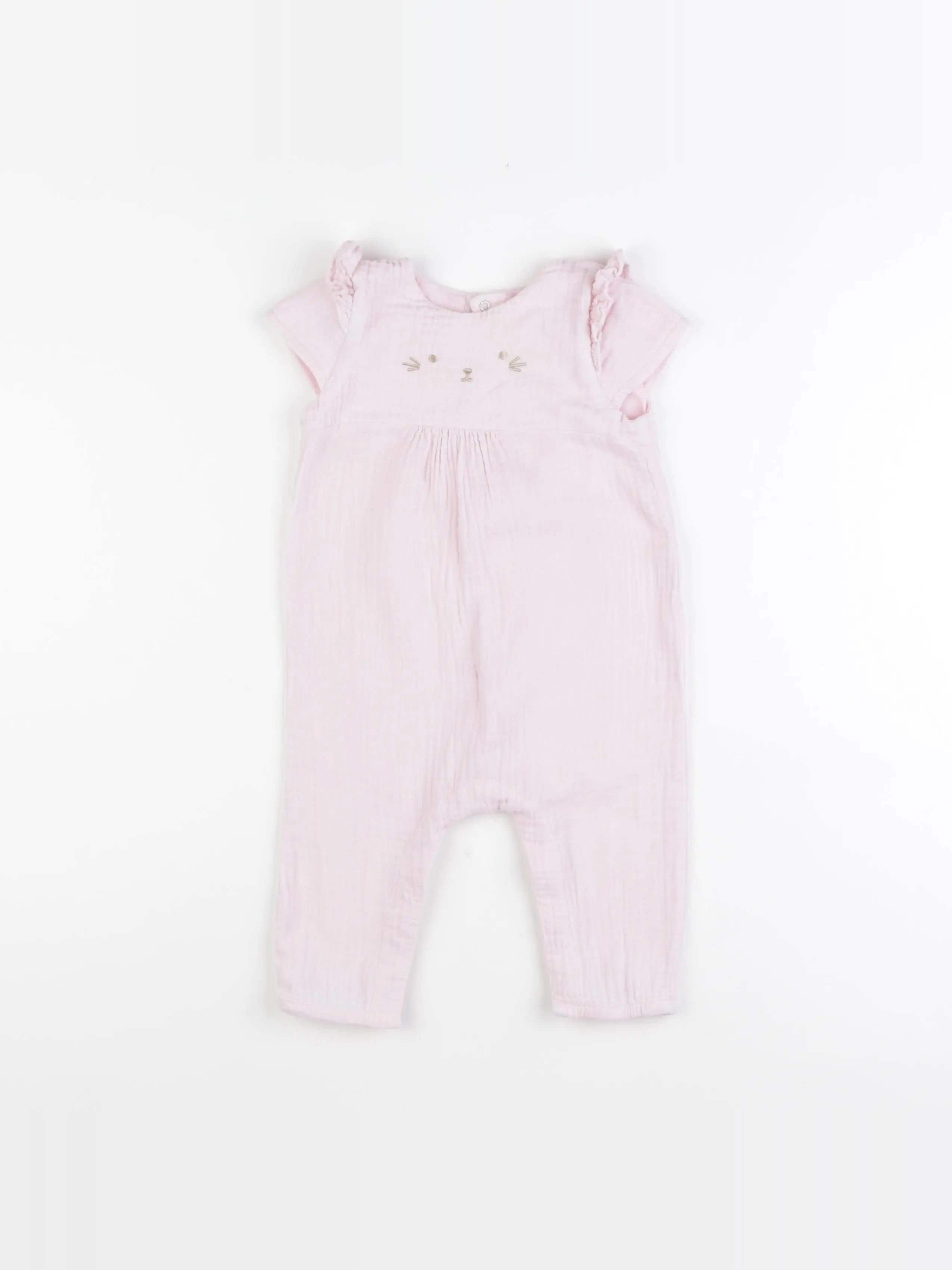 Vertbaudet - combinaison rose - 9 mois