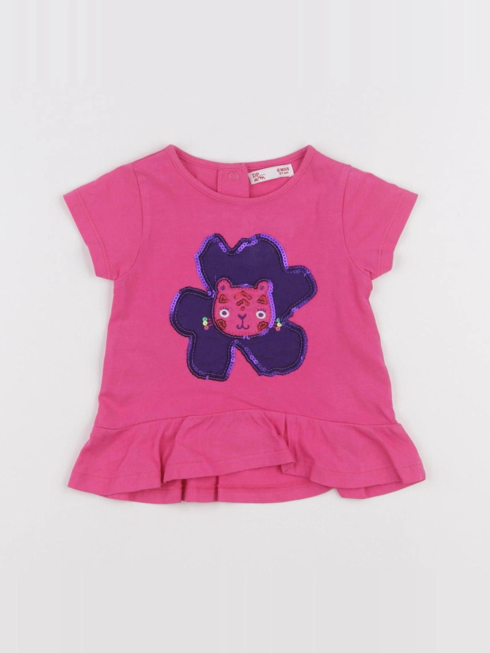 DPAM - tee-shirt rose - 6 mois