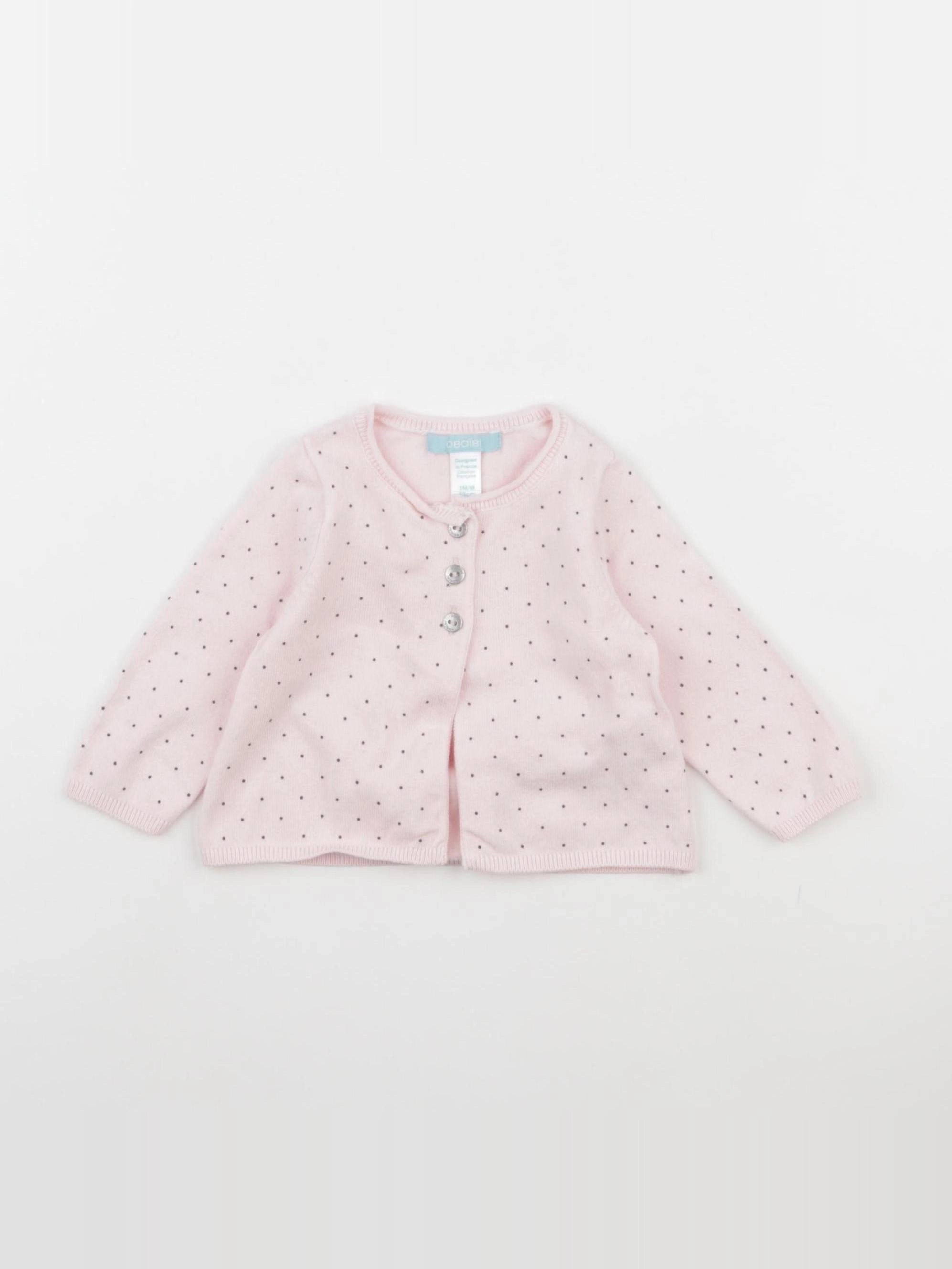 Obaïbi - gilet rose - 3 mois