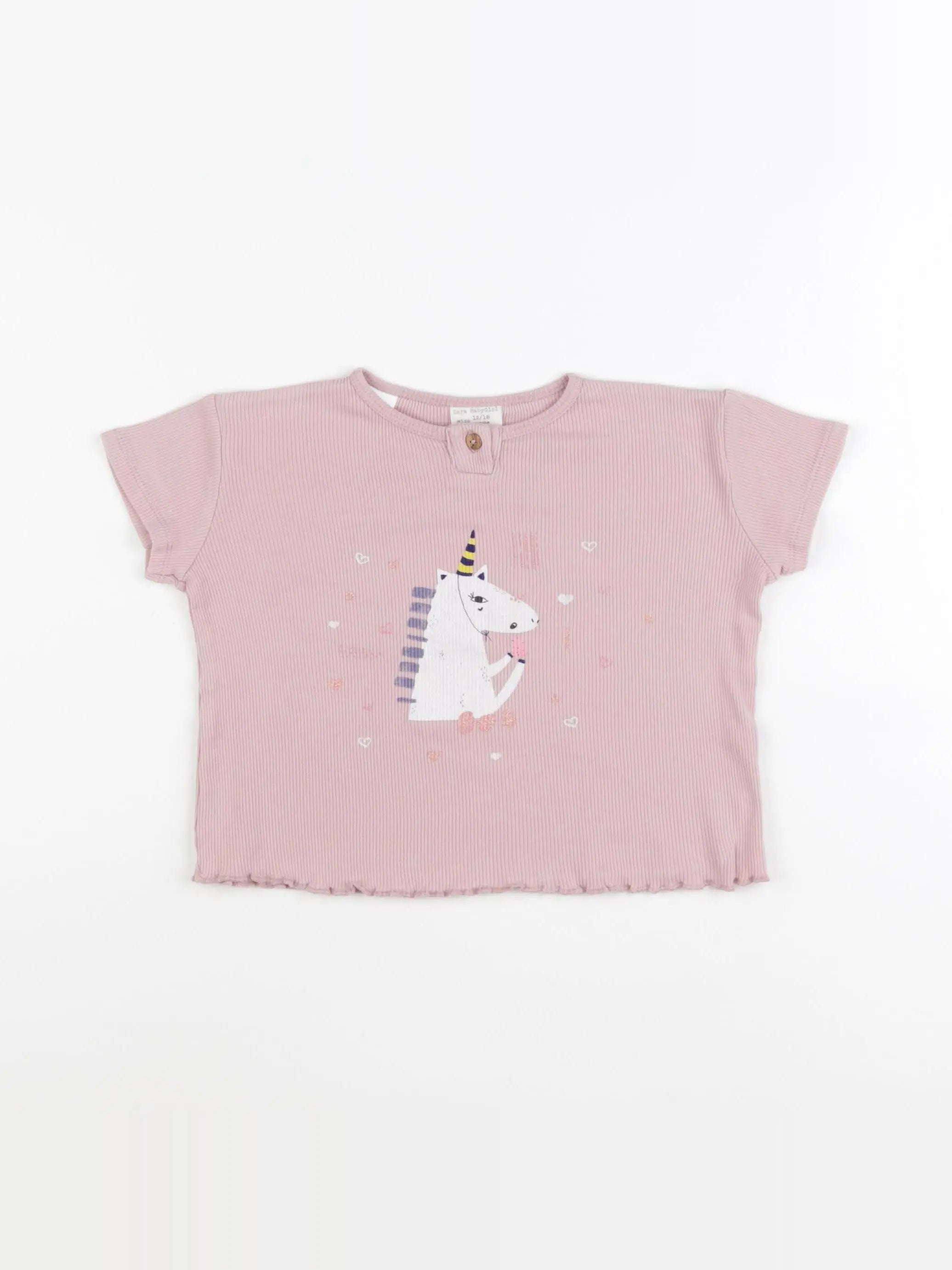 Zara - tee-shirt rose - 12/18 mois