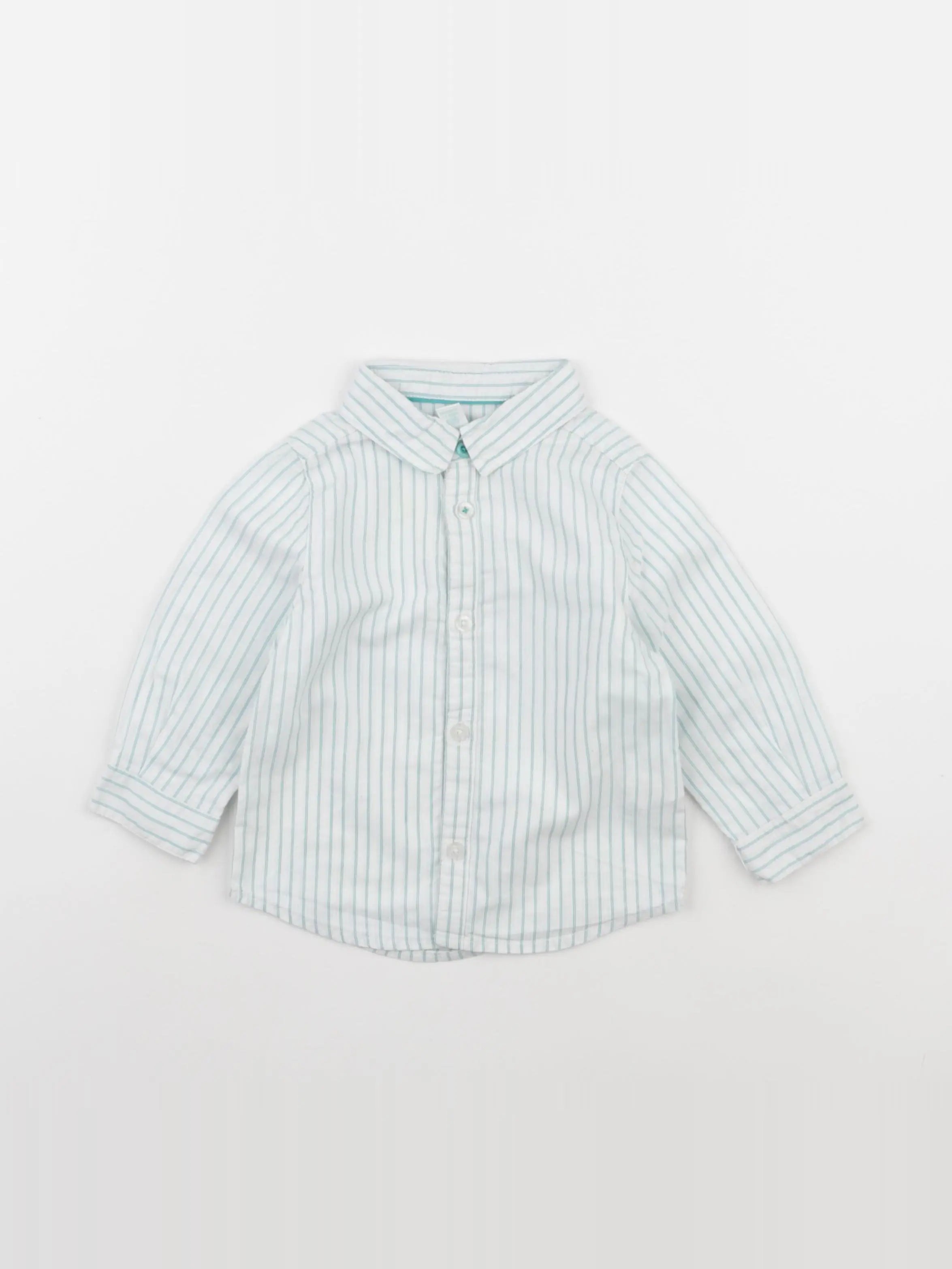 Obaïbi - chemise blanc, bleu - 12 mois