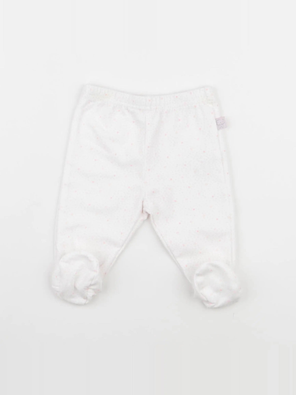 DPAM - legging blanc, rose - 3 mois