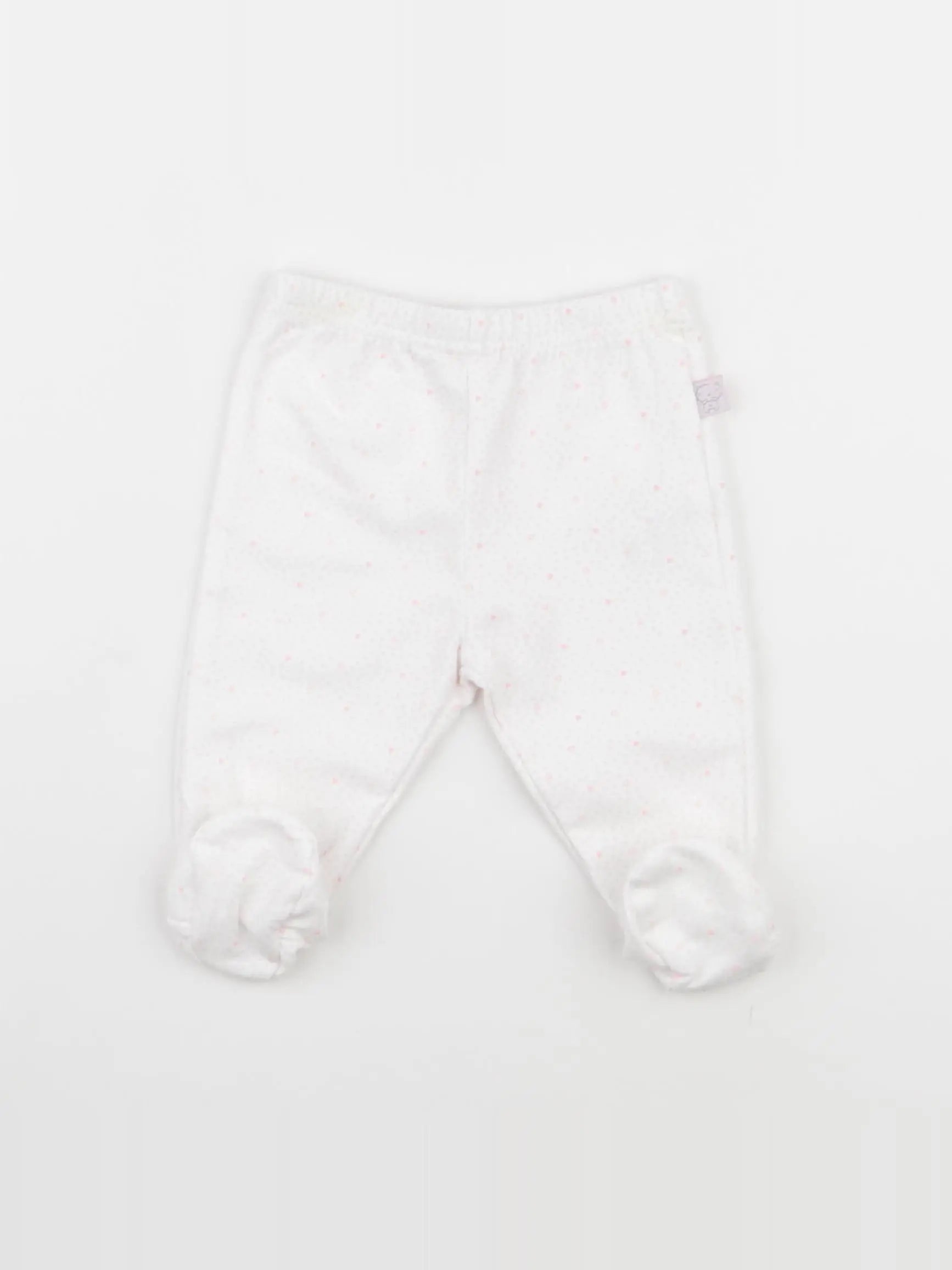 DPAM - legging blanc, rose - 3 mois