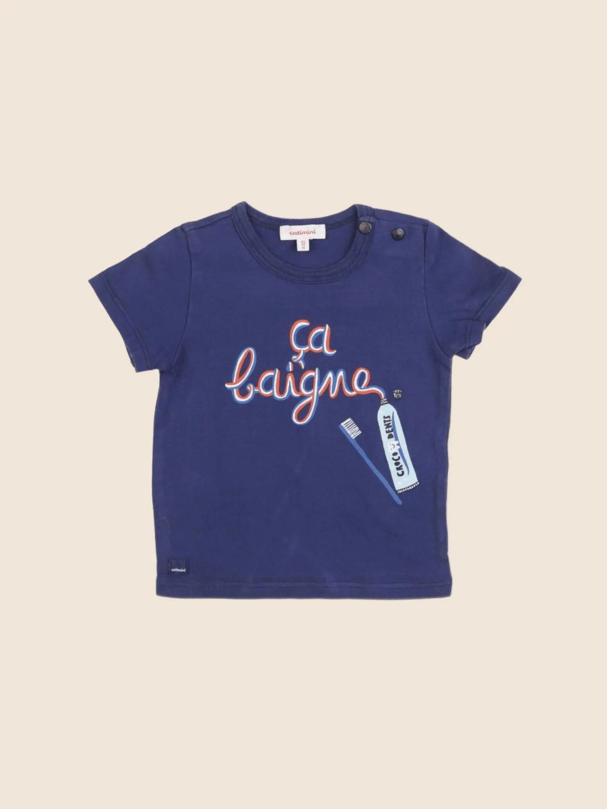 Catimini - tee-shirt bleu - 12 mois