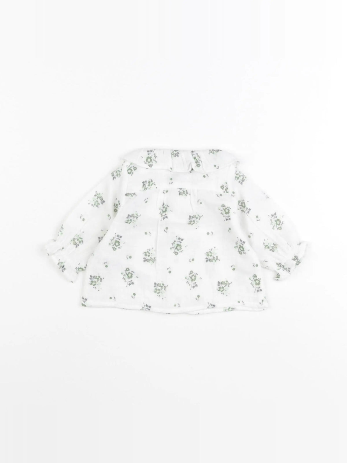 Petit Bateau - blouse blanc, vert - 3 mois