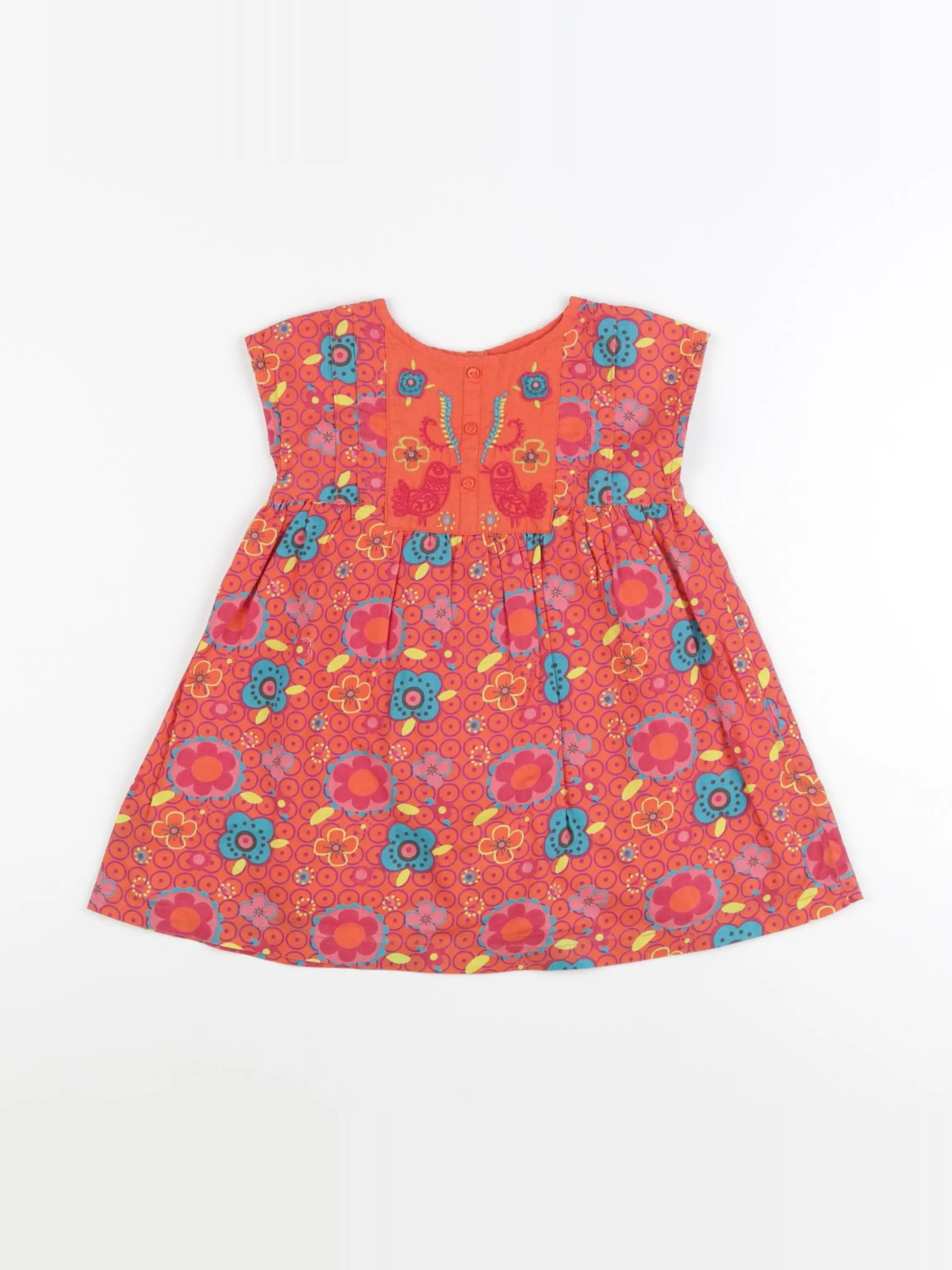 DPAM - robe orange, bleu - 9 mois