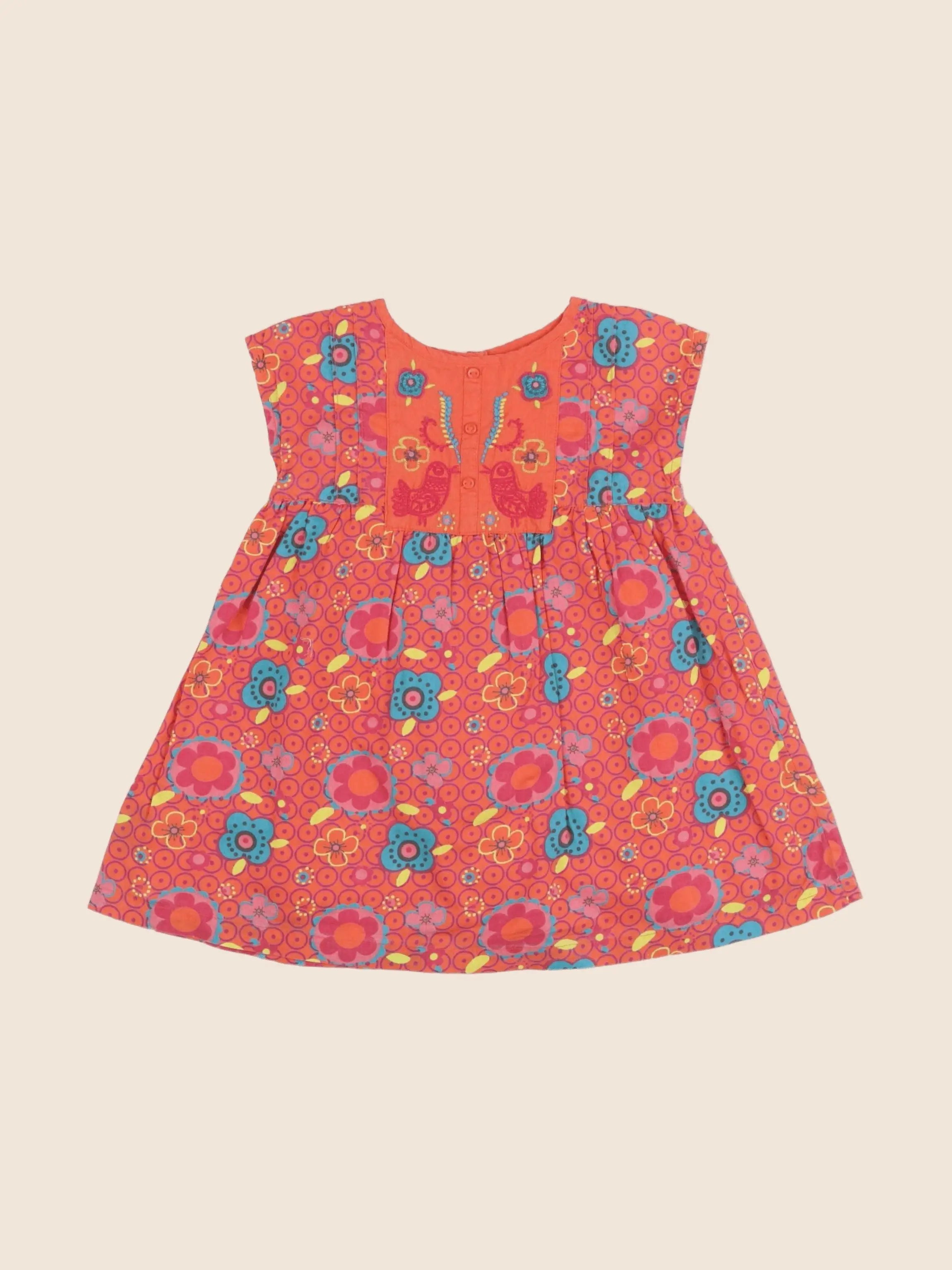 DPAM - robe orange, bleu - 9 mois