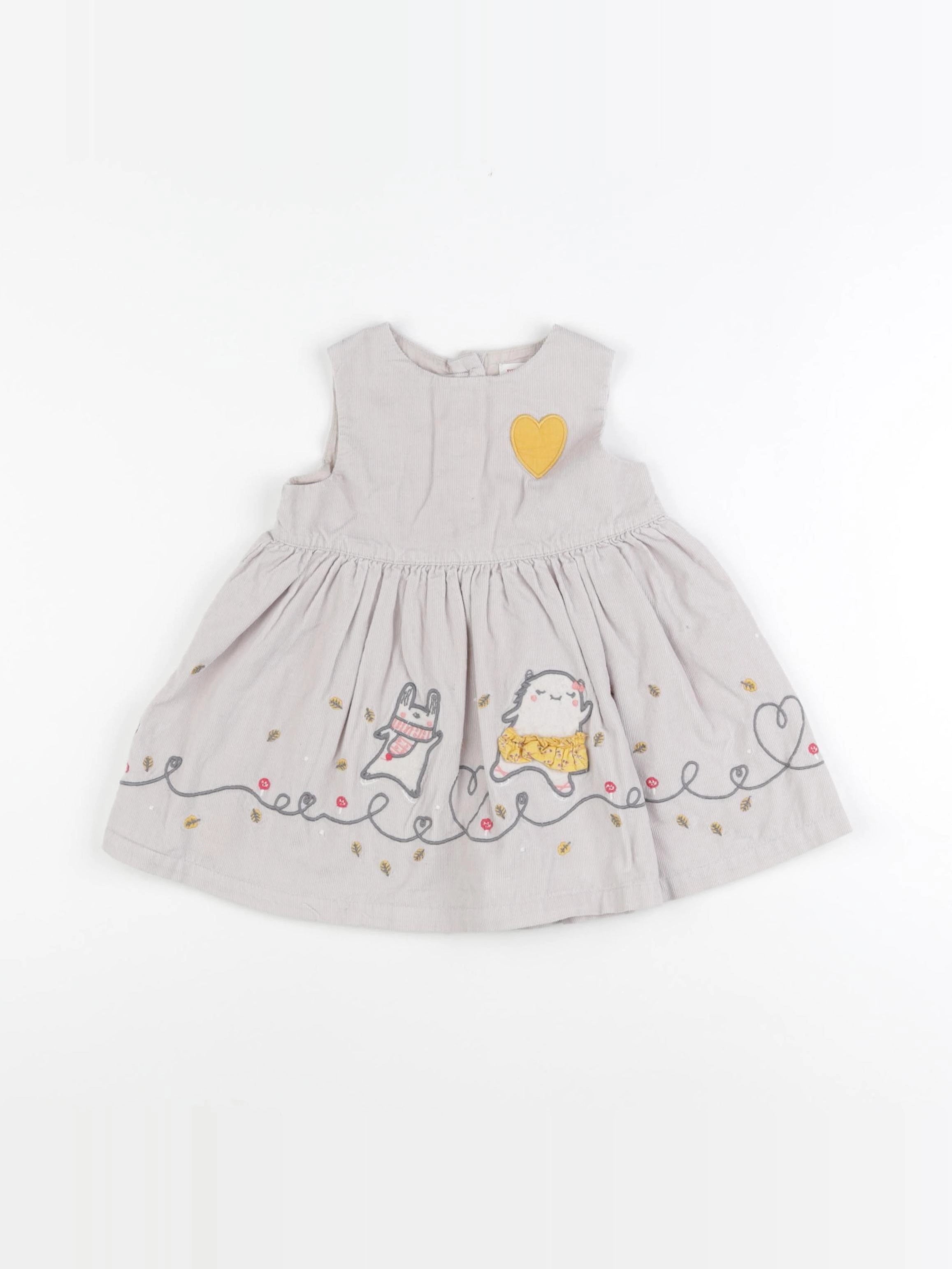 DPAM - robe gris, jaune - 9 mois