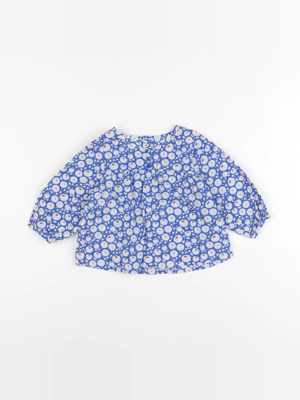 Obaïbi - blouse bleu, blanc - 6 mois
