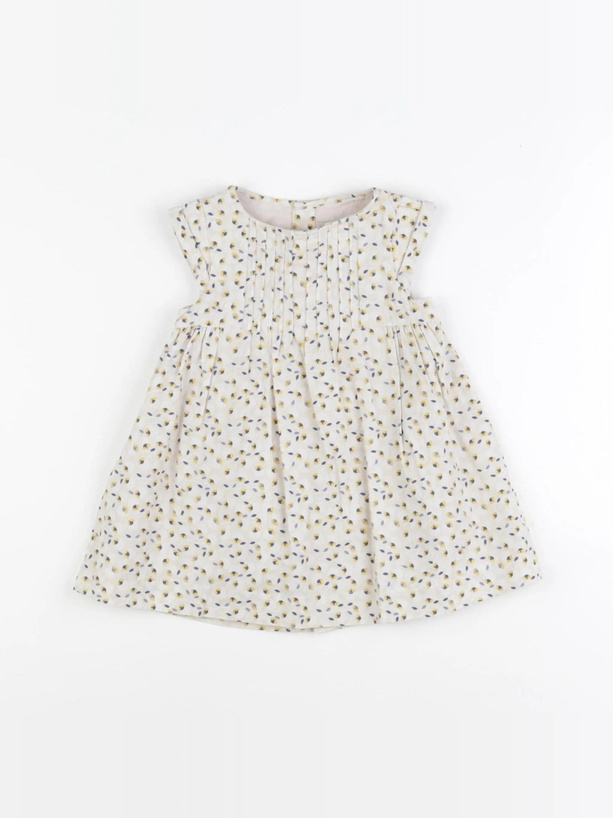 Obaïbi - robe beige, bleu - 6 mois