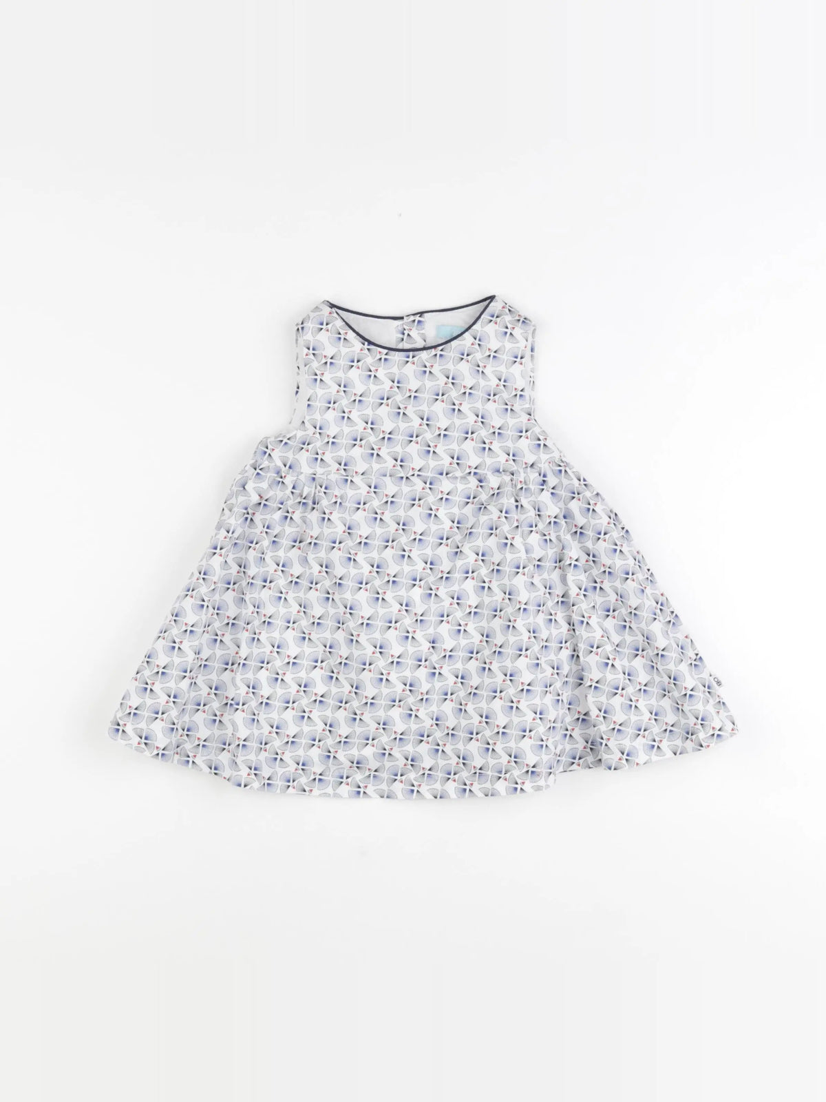 Obaïbi - robe blanc, bleu - 6 mois