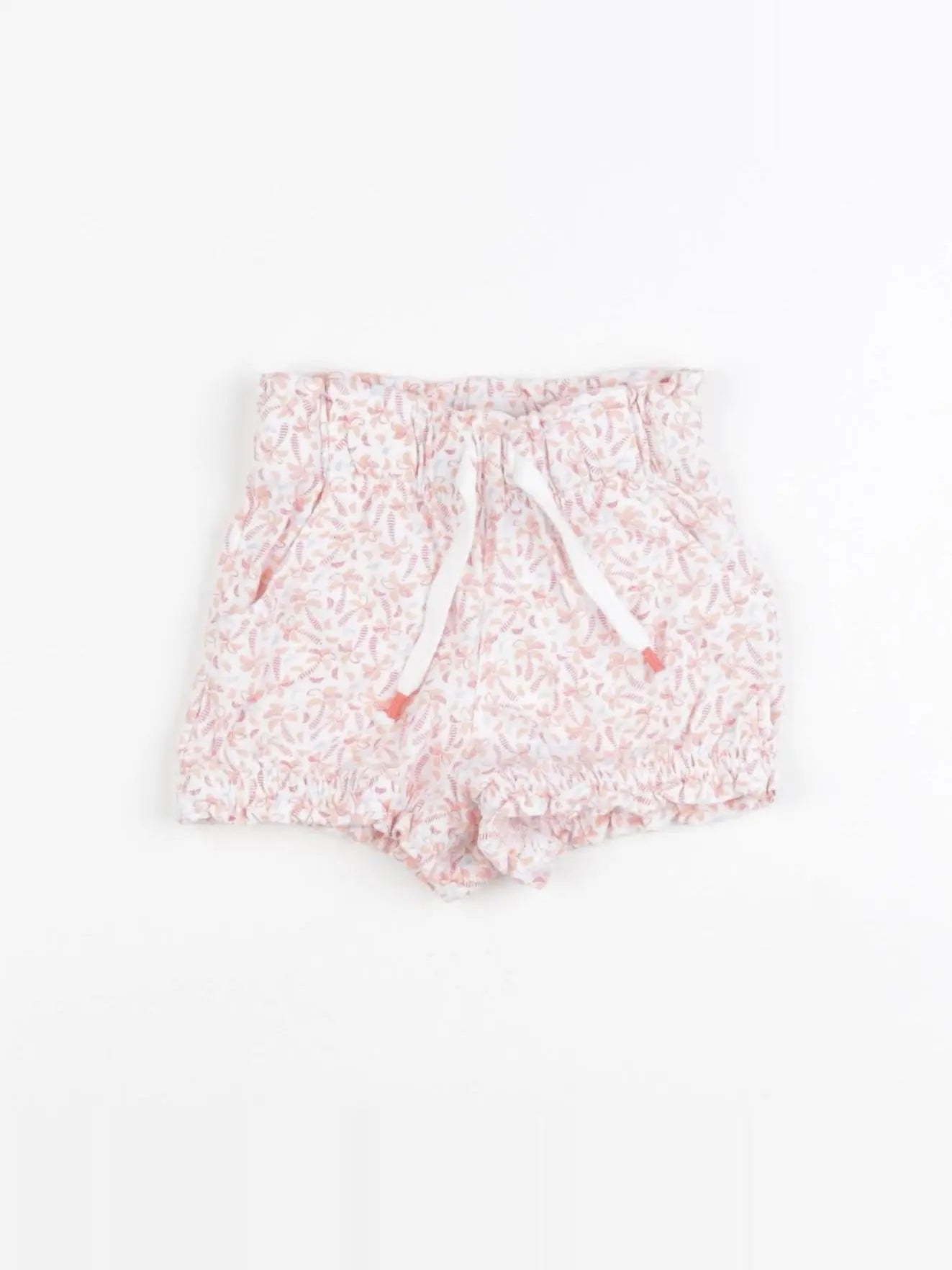 Obaïbi - short blanc, orange - 3 mois