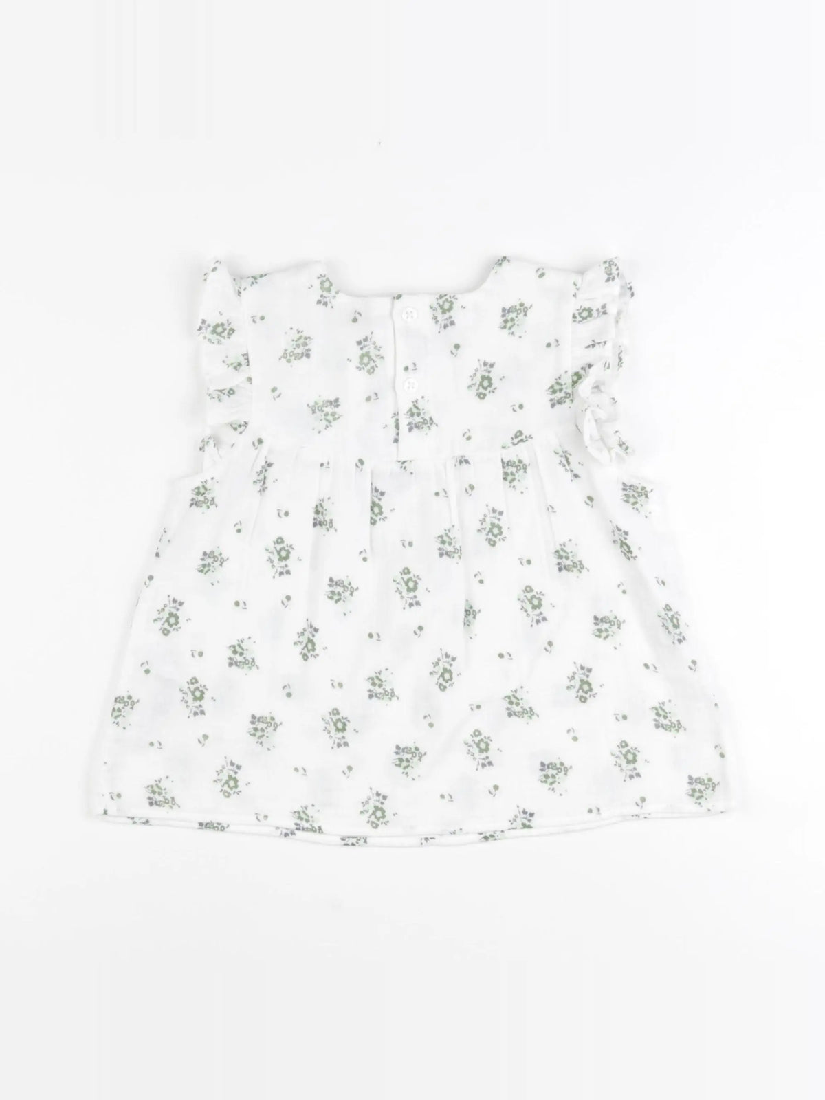Petit Bateau - blouse blanc, vert - 24 mois