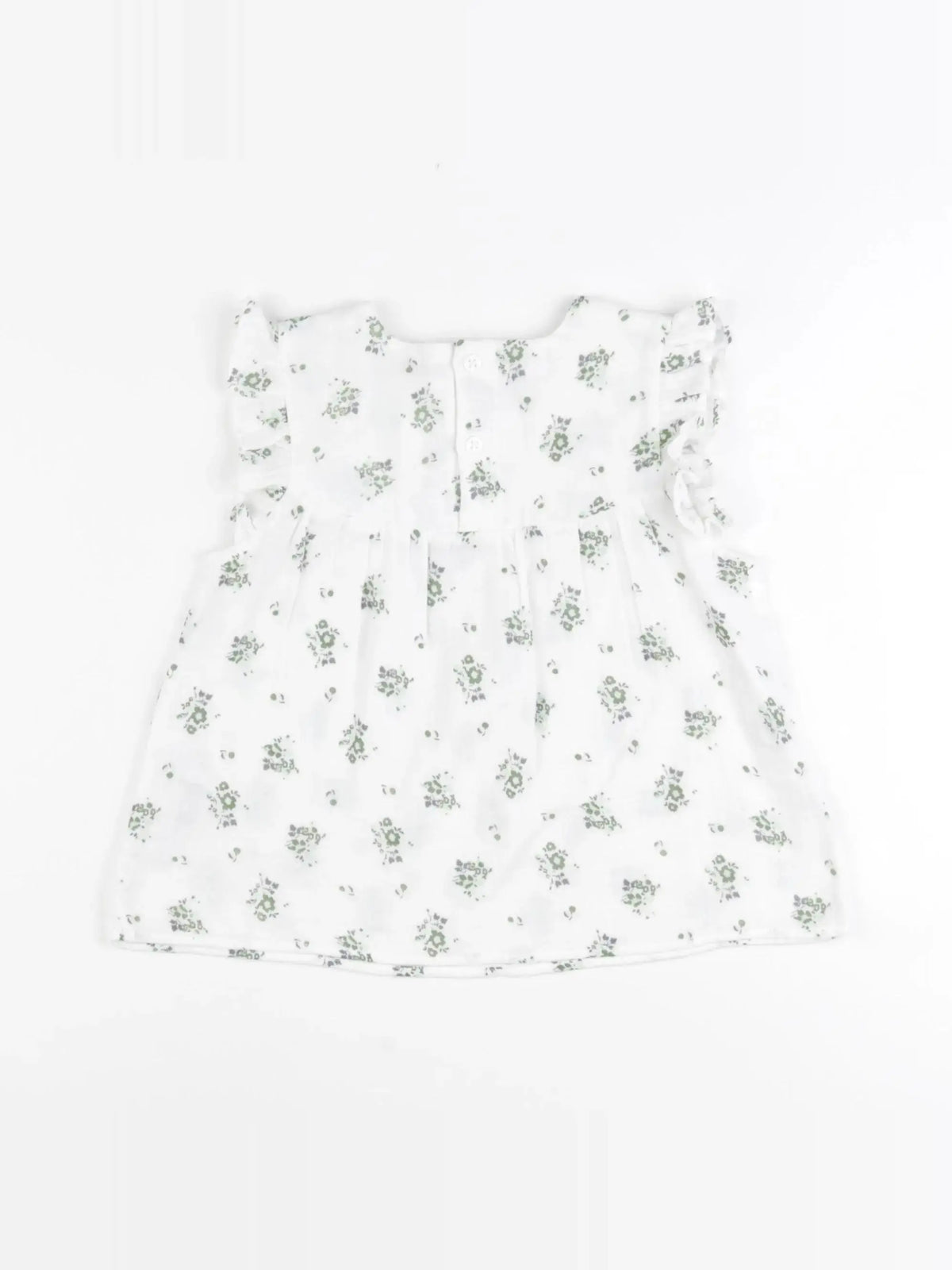 Petit Bateau - blouse blanc, vert - 24 mois