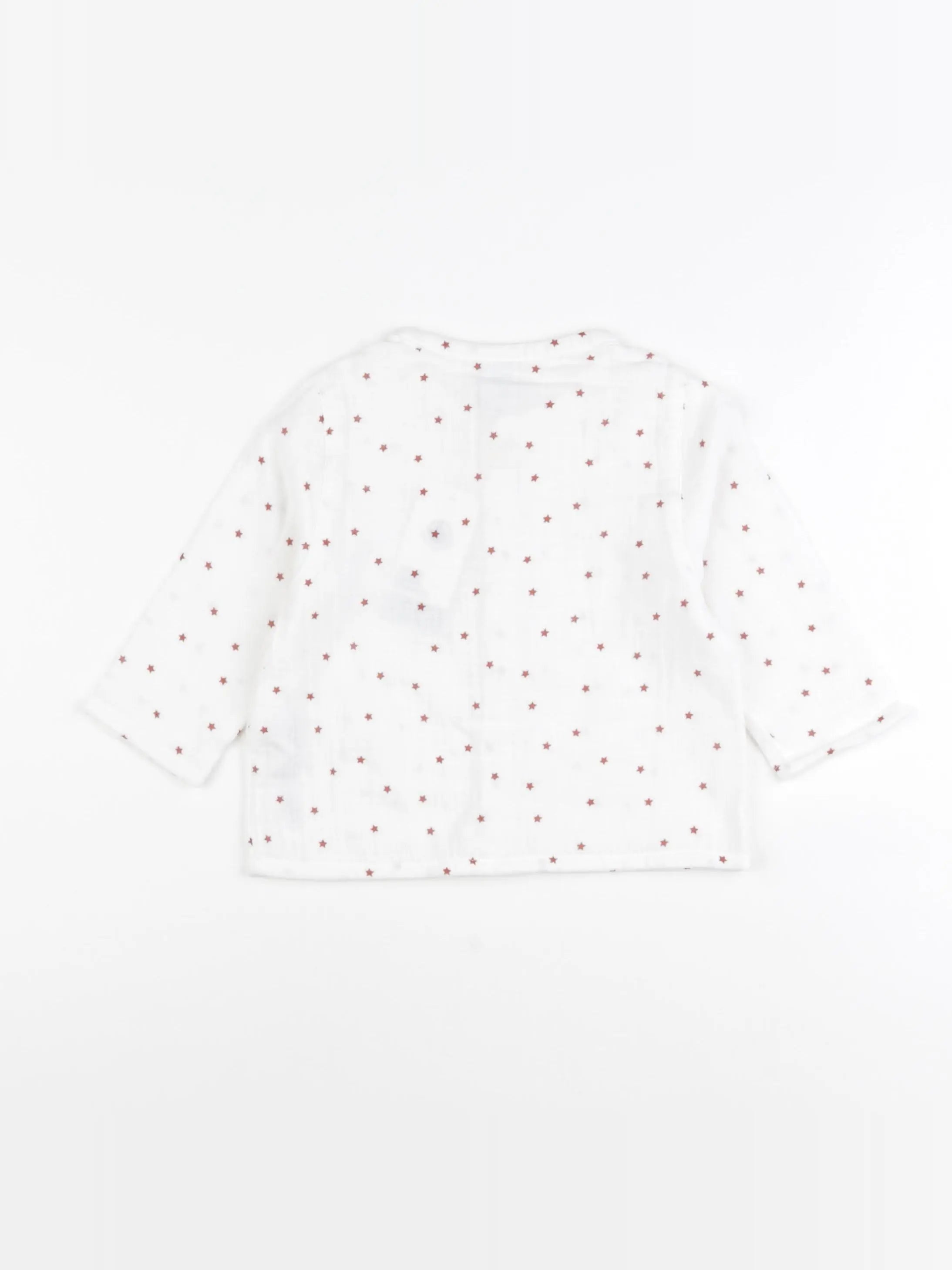 Petit Bateau - chemise blanc, rouge - 18 mois