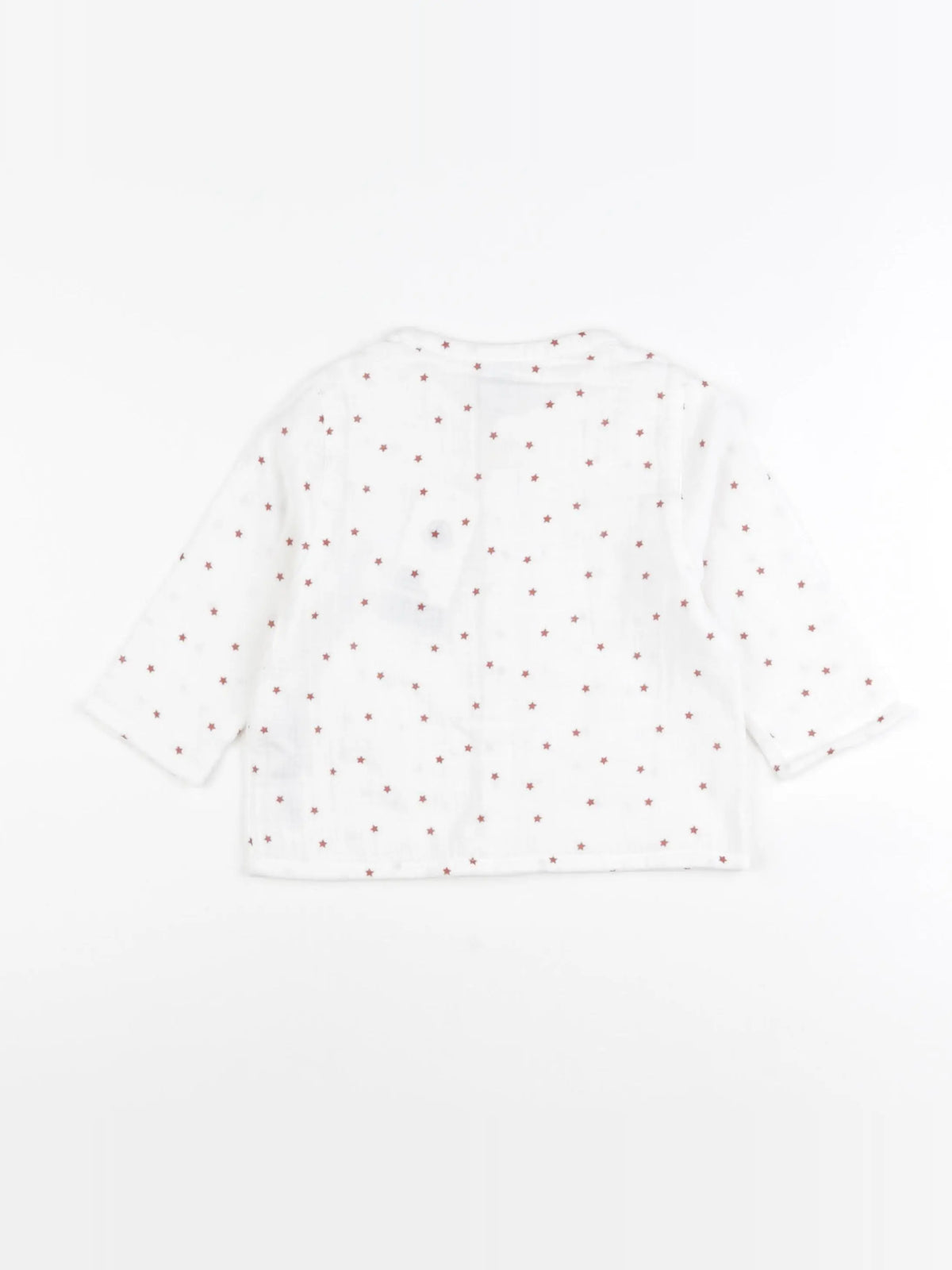 Petit Bateau - chemise blanc, rouge - 12 mois