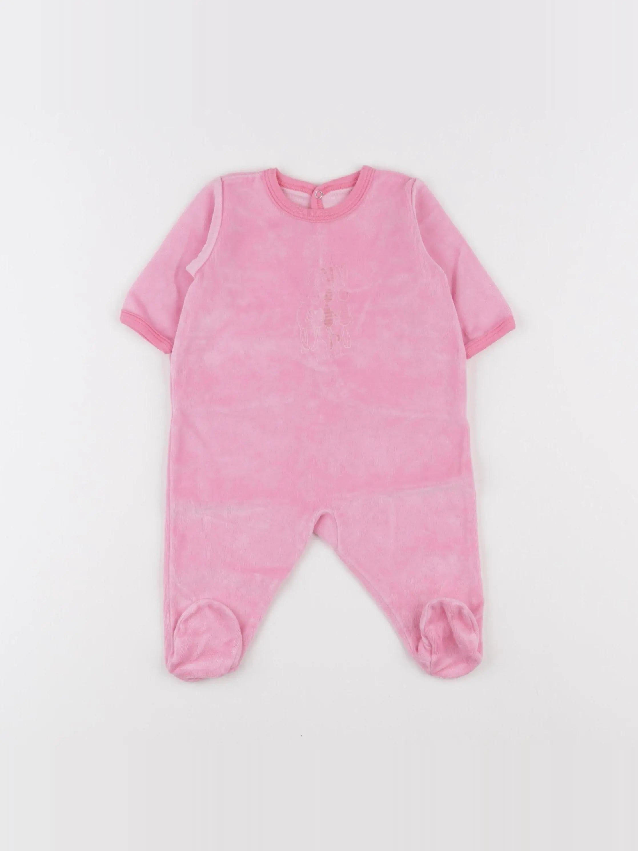 Petit Bateau - pyjama velours rose - 3 mois