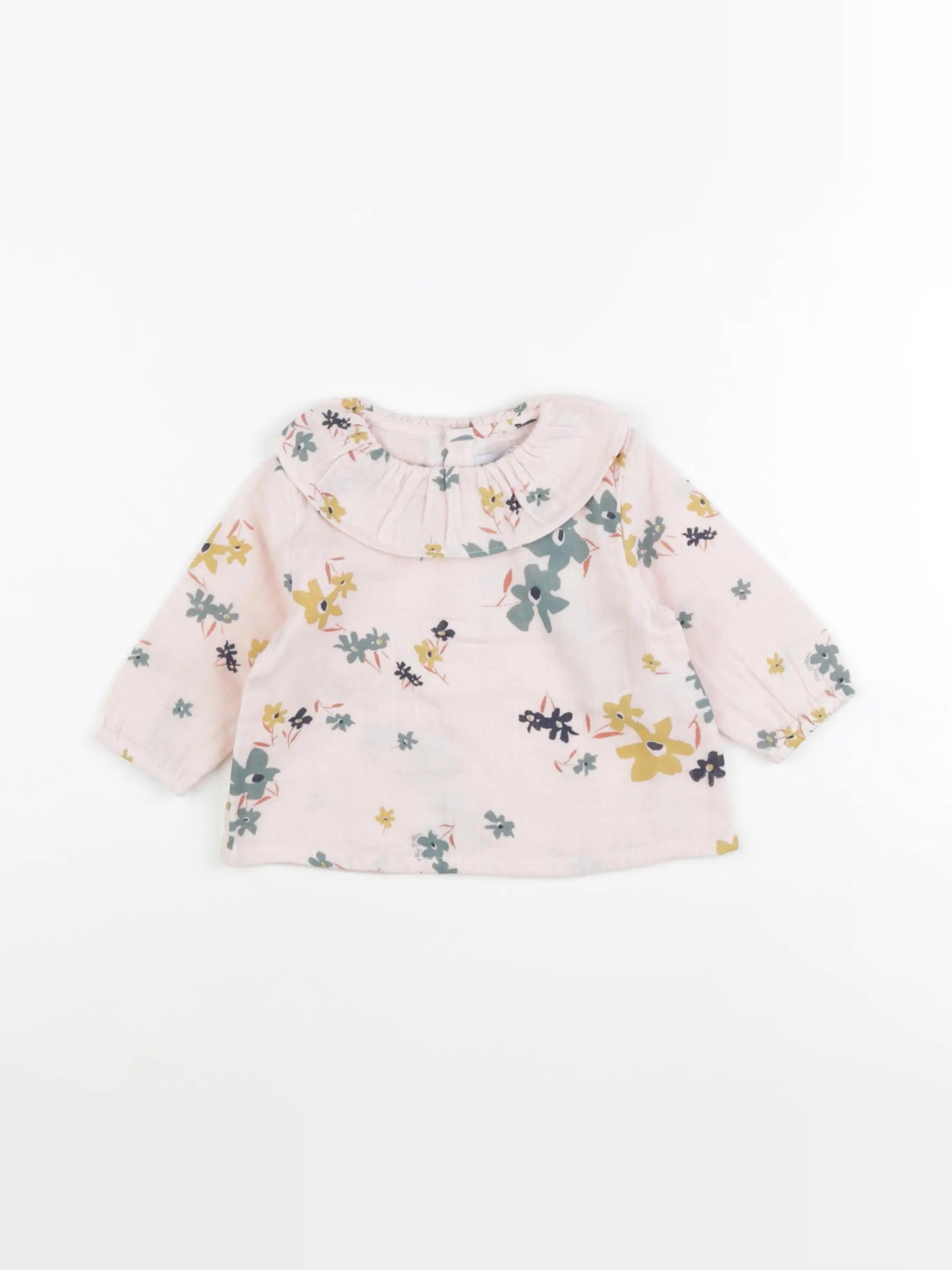 Petit Bateau - blouse rose - 12 mois