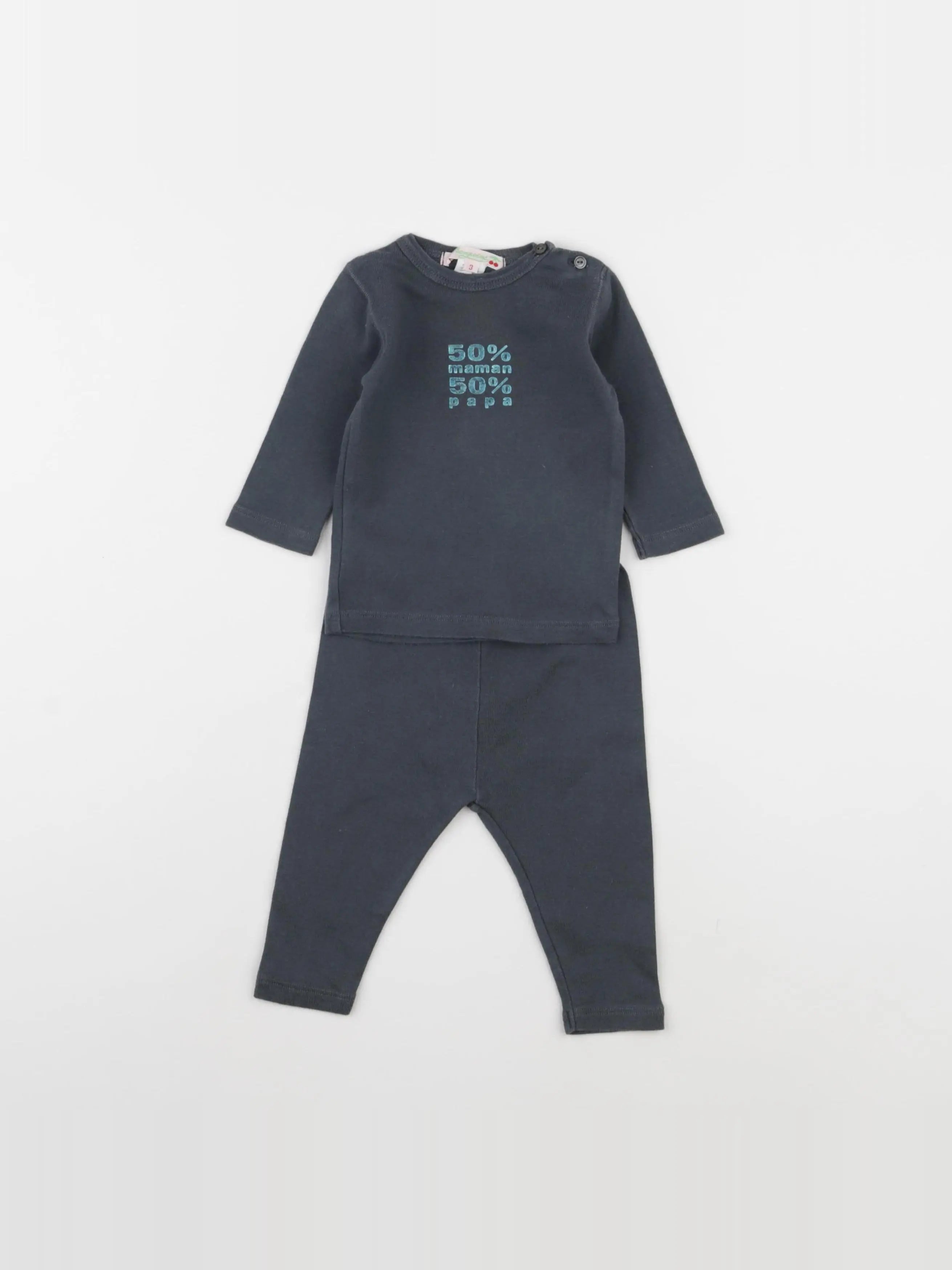 Bonpoint - ensemble gris - 3 mois