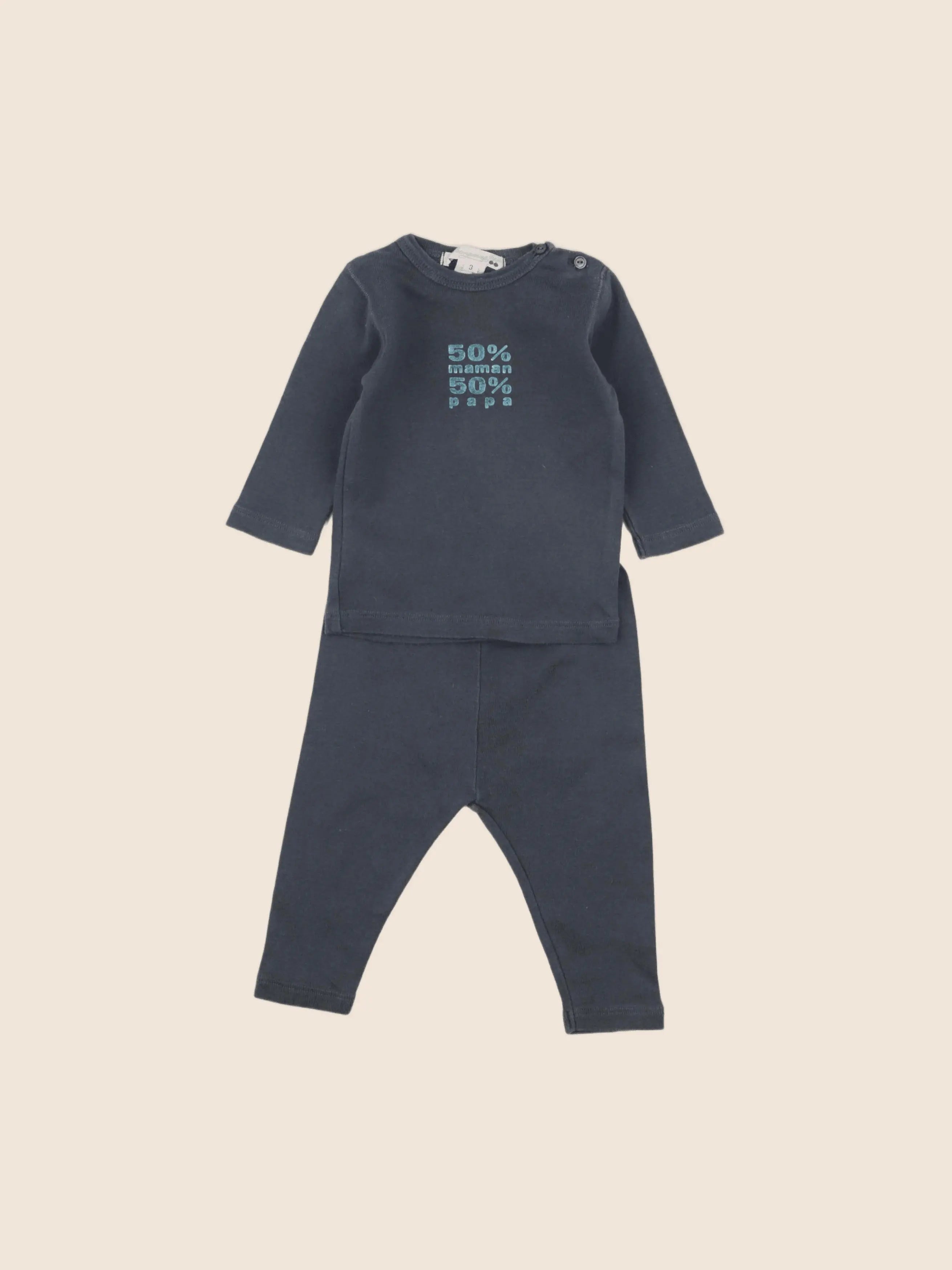 Bonpoint - ensemble gris - 3 mois