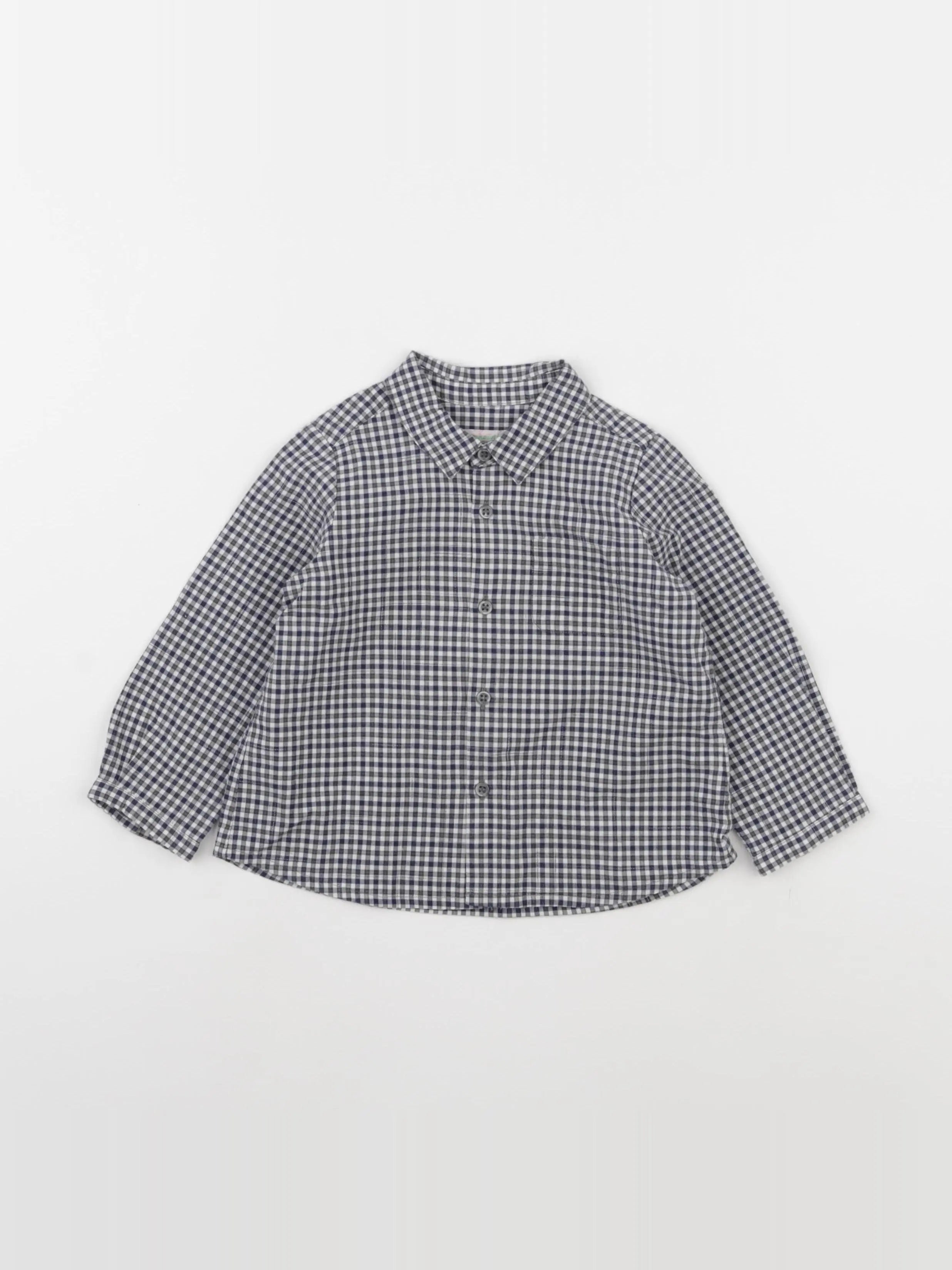 Bonpoint - chemise blanc, bleu - 18 mois