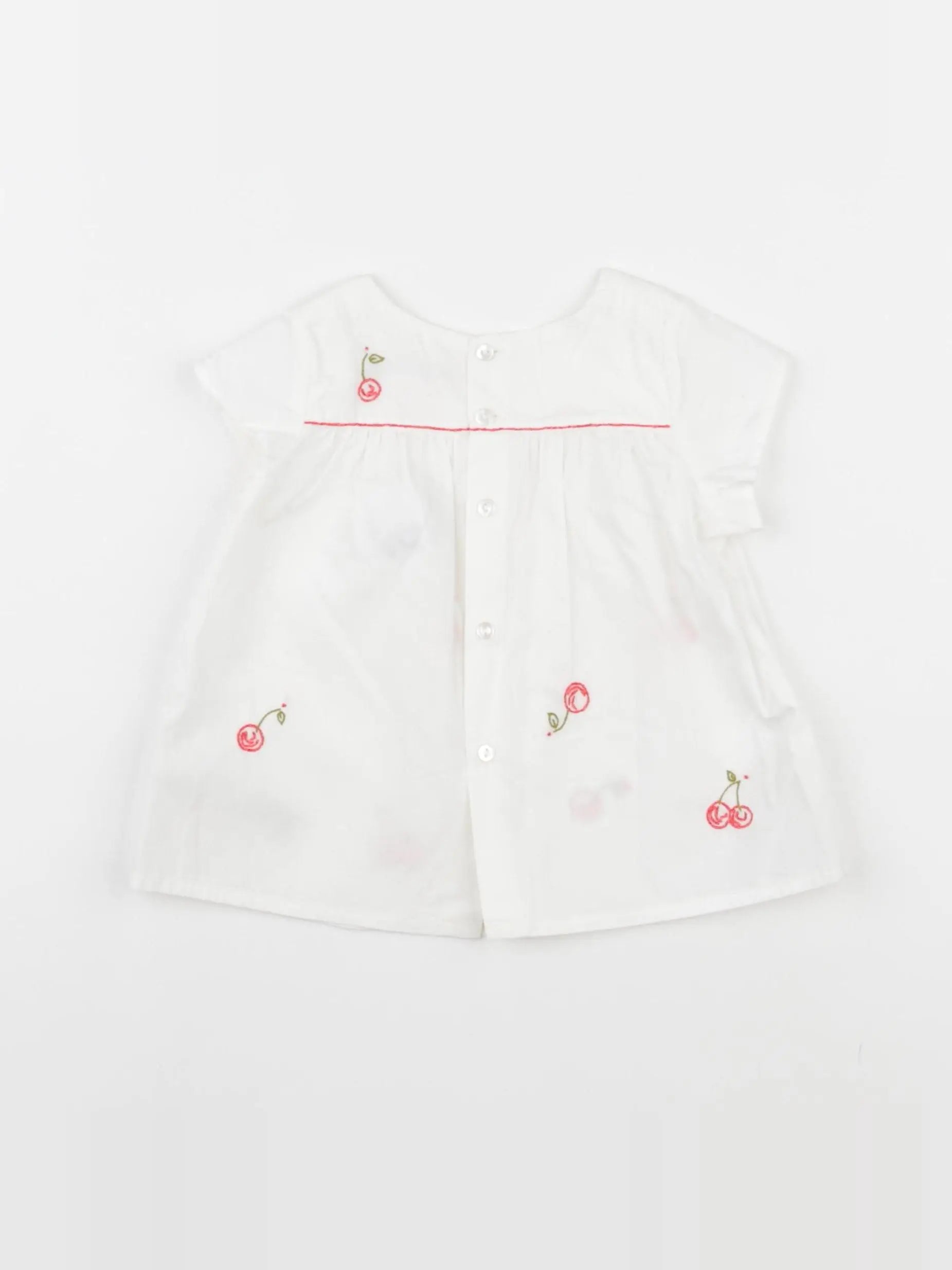 Bonpoint - blouse blanc, rose - 18 mois