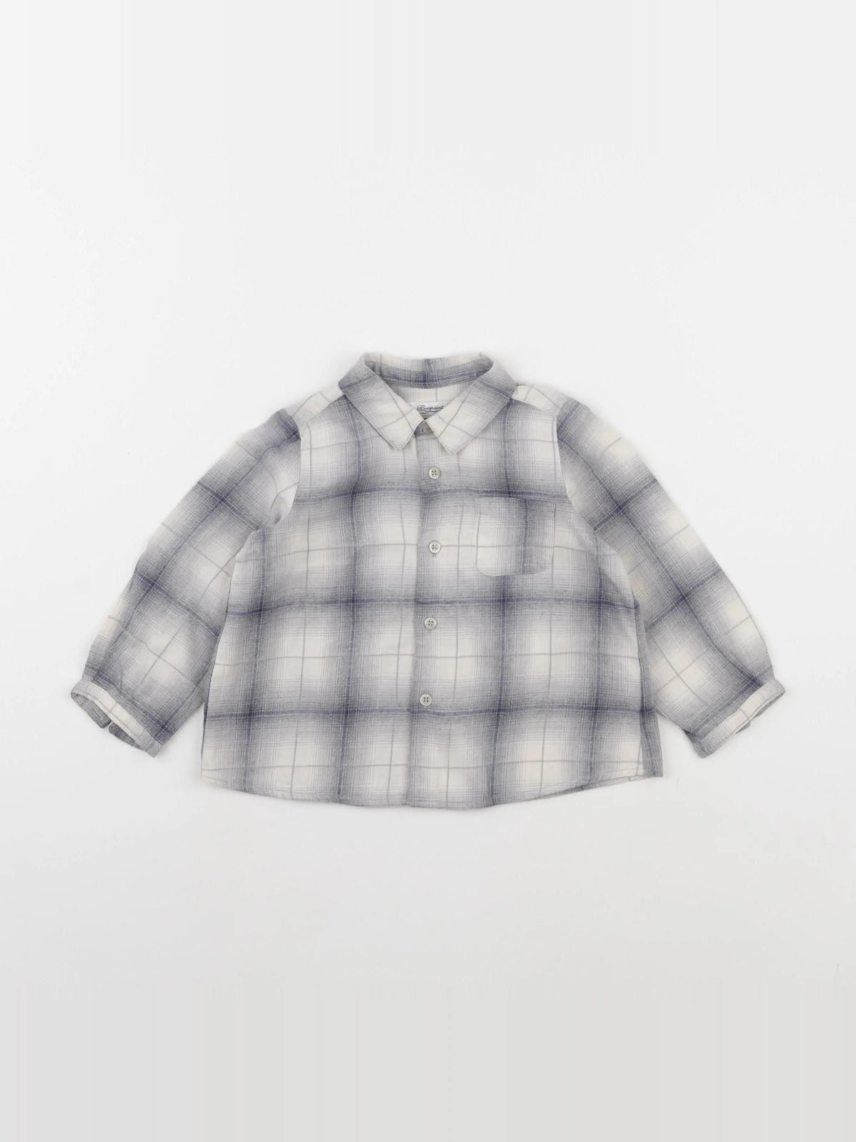 Bonpoint - chemise bleu, gris - 18 mois