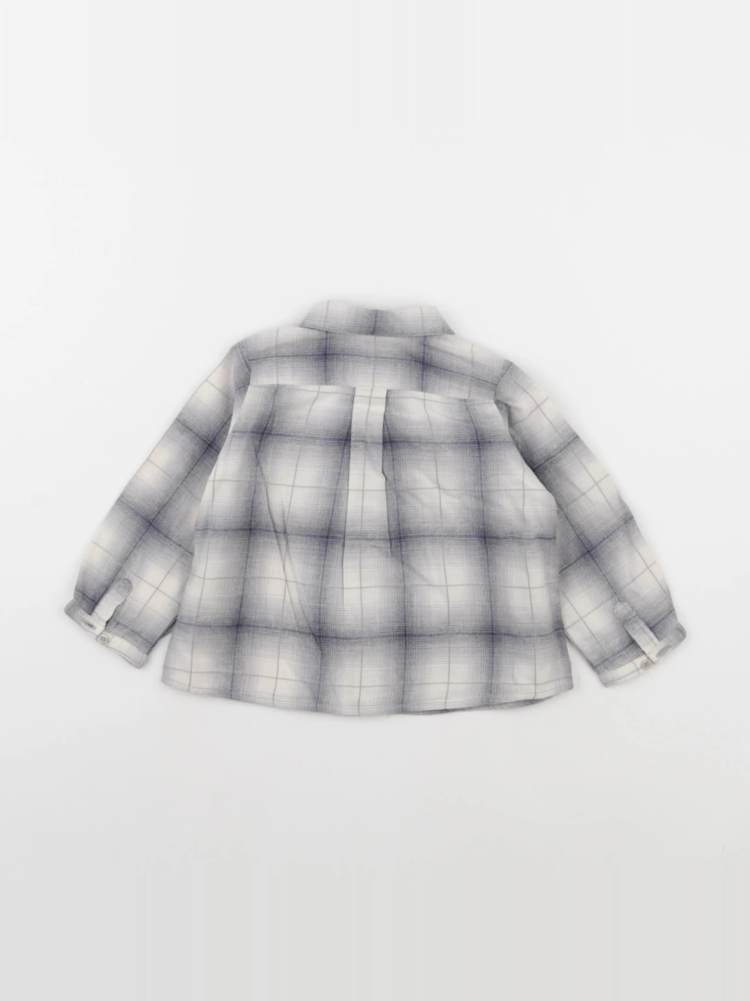 Bonpoint - chemise bleu, gris - 18 mois