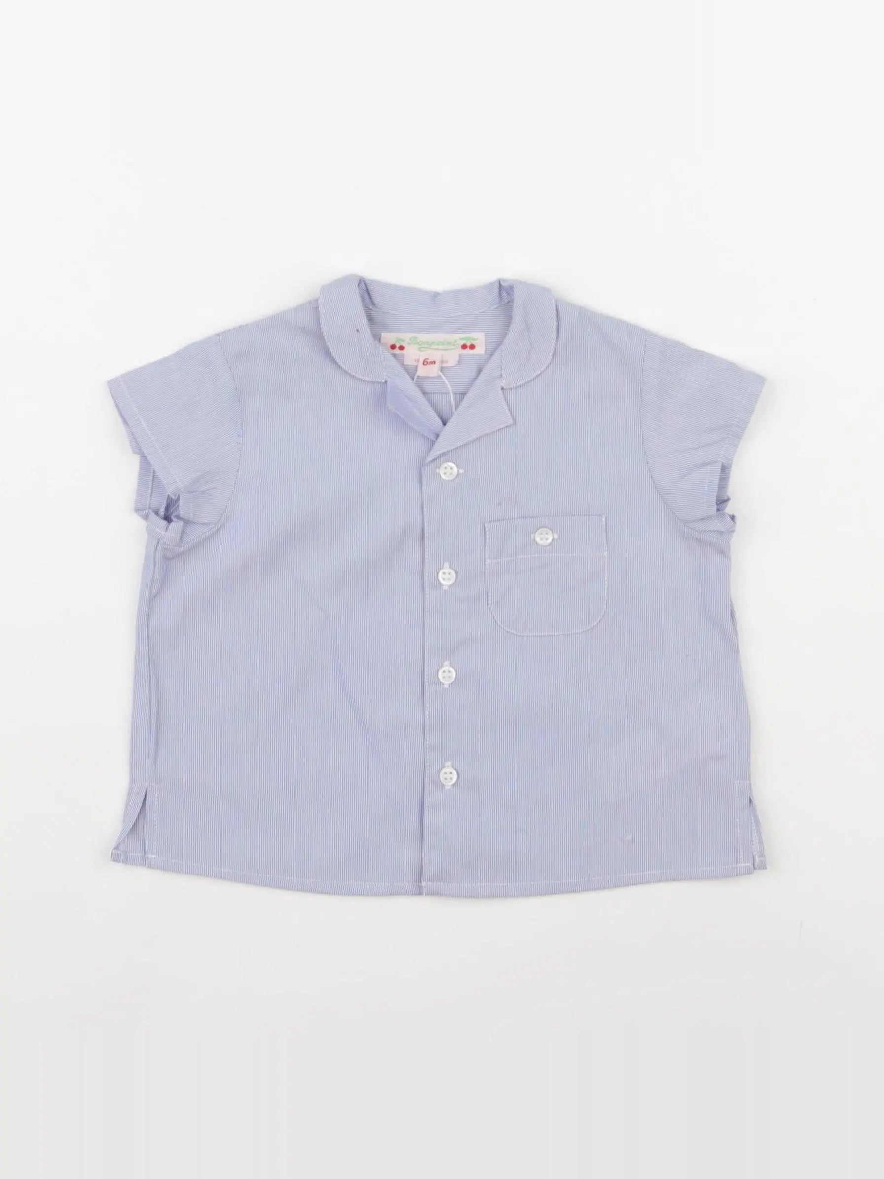 Bonpoint - blouse bleu, blanc - 6 mois