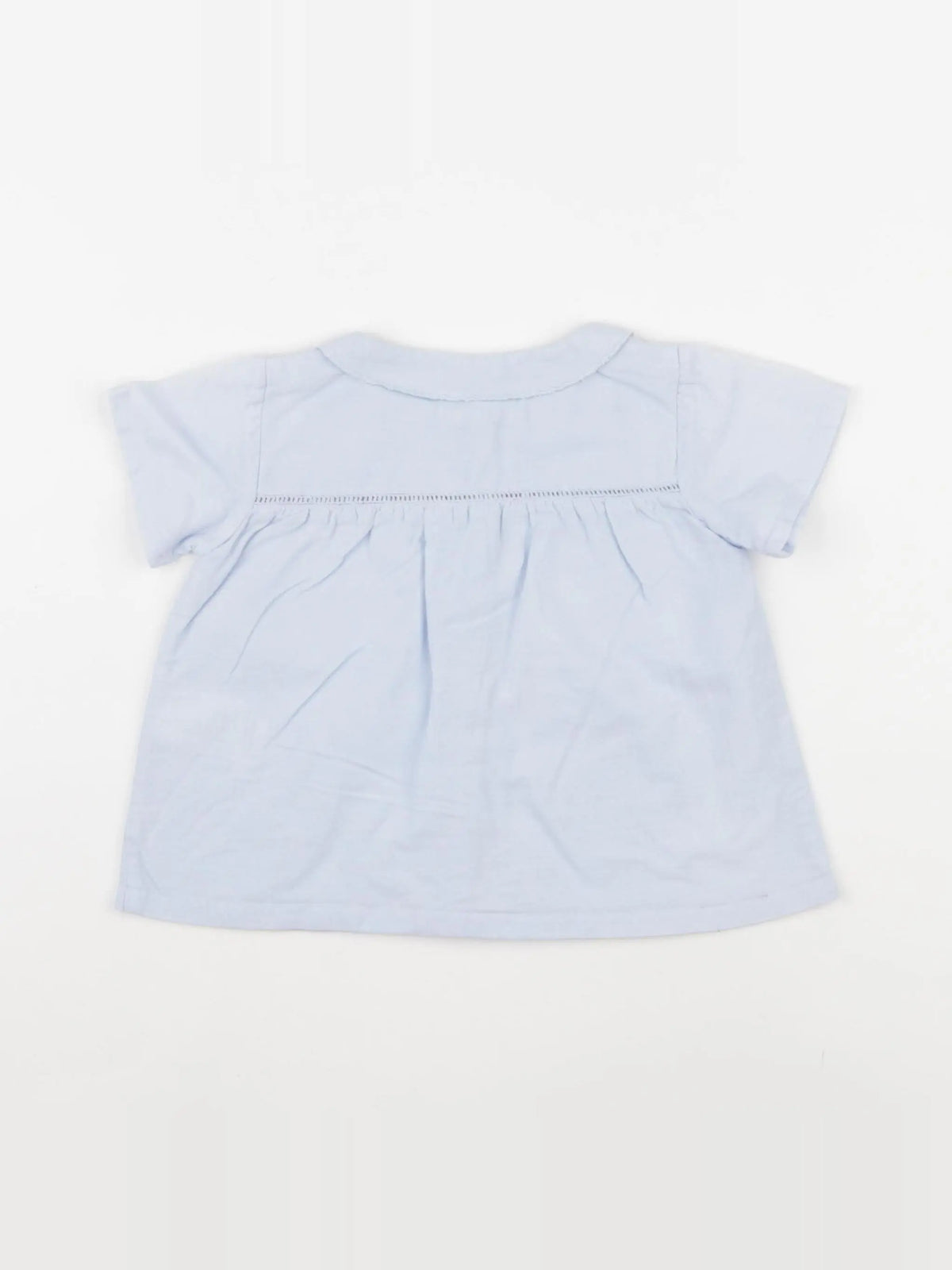 Bonnet à Pompon - blouse bleu - 18 mois