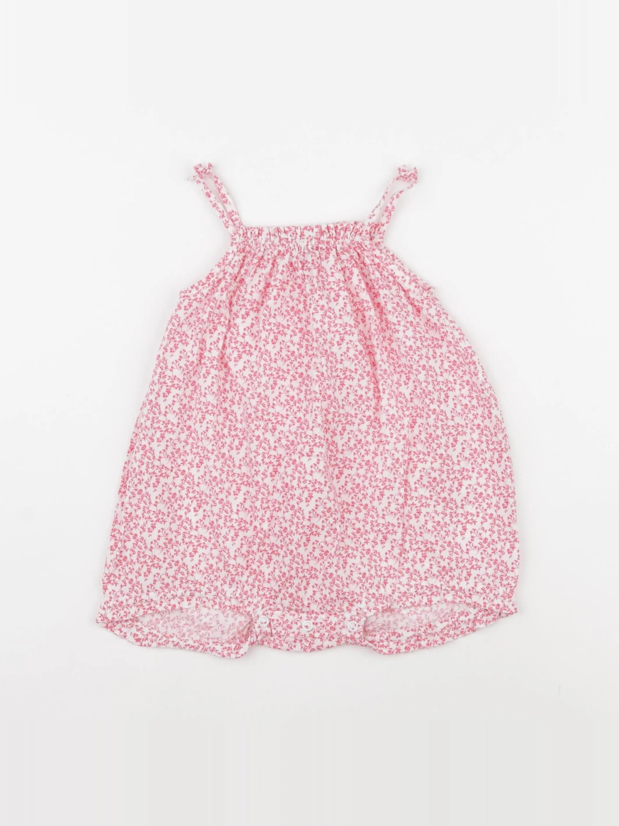 Acanthe - combinaison blanc, rose - 6 mois