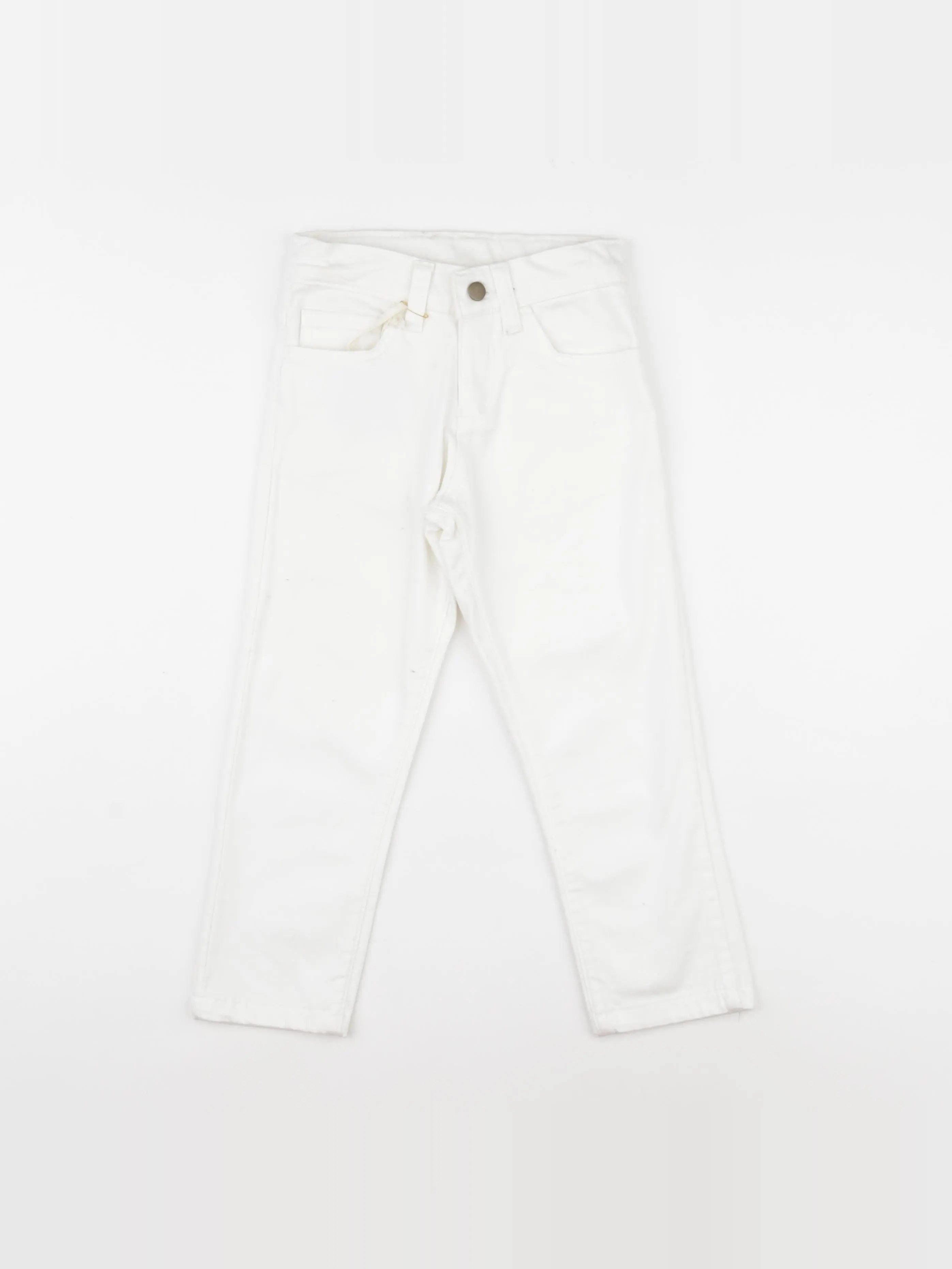 Bonnet à Pompon - pantalon blanc - 3 ans