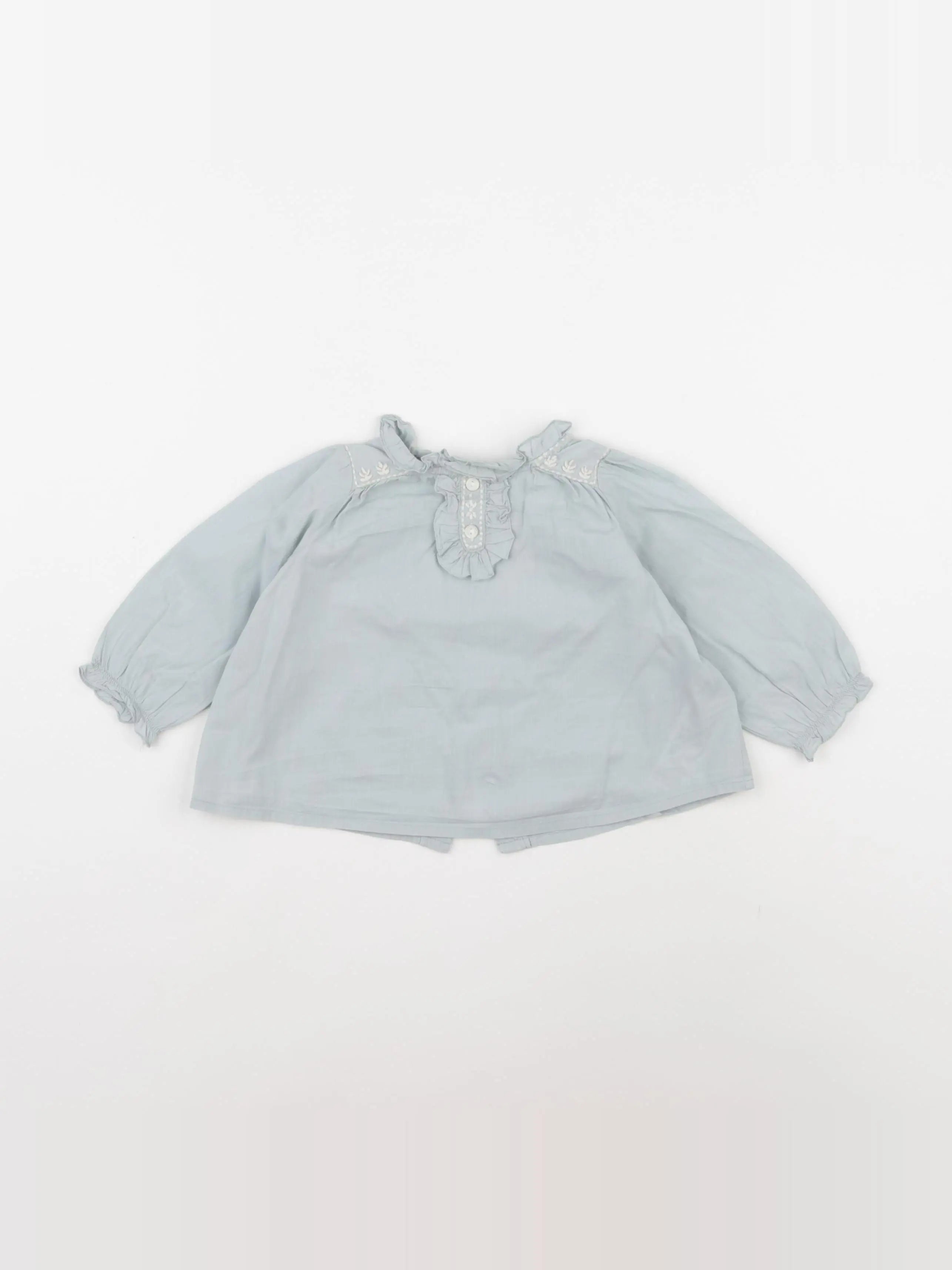 Bonpoint - blouse bleu - 6 mois