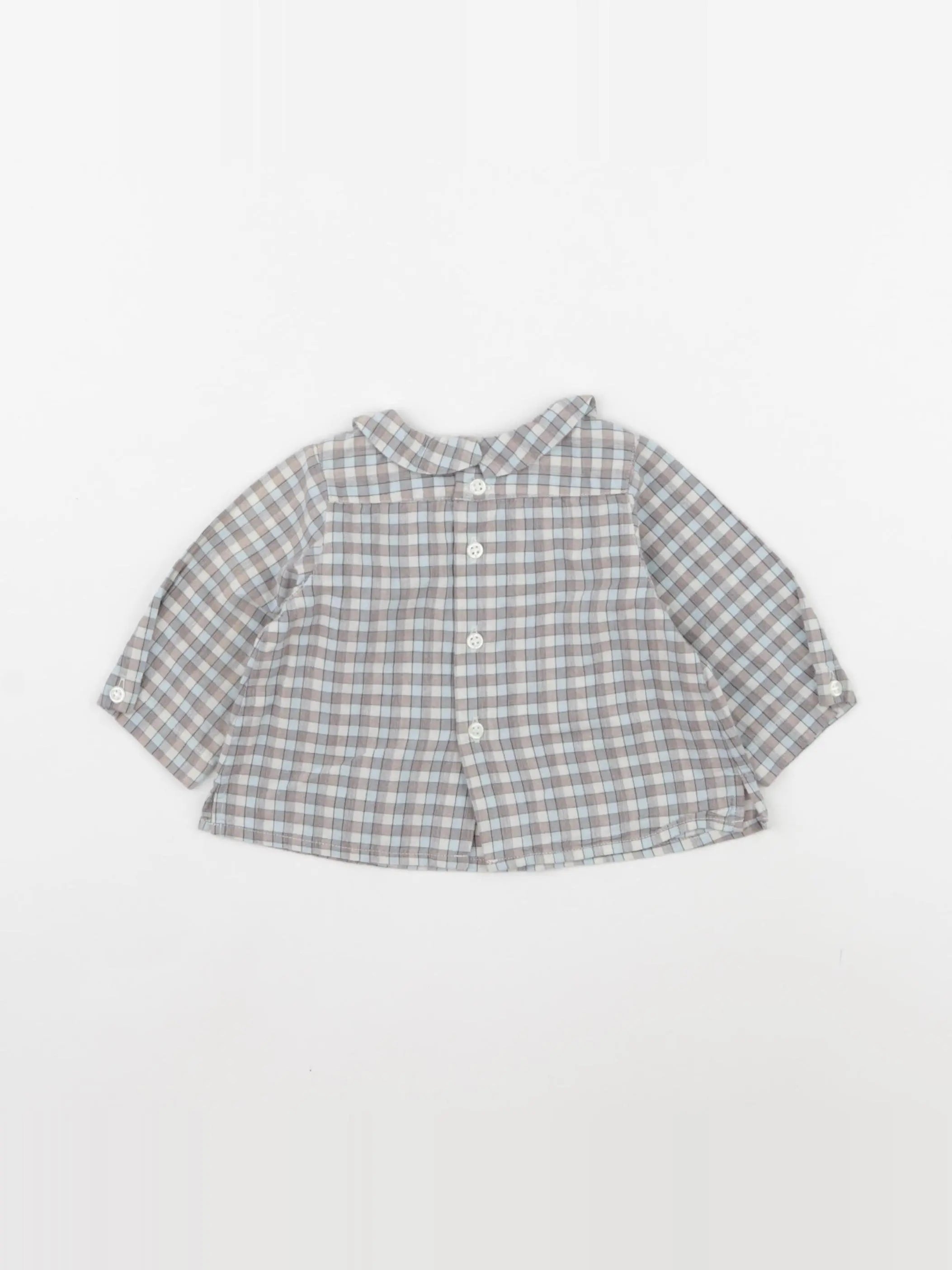 Bonpoint - blouse gris, bleu - 3 mois