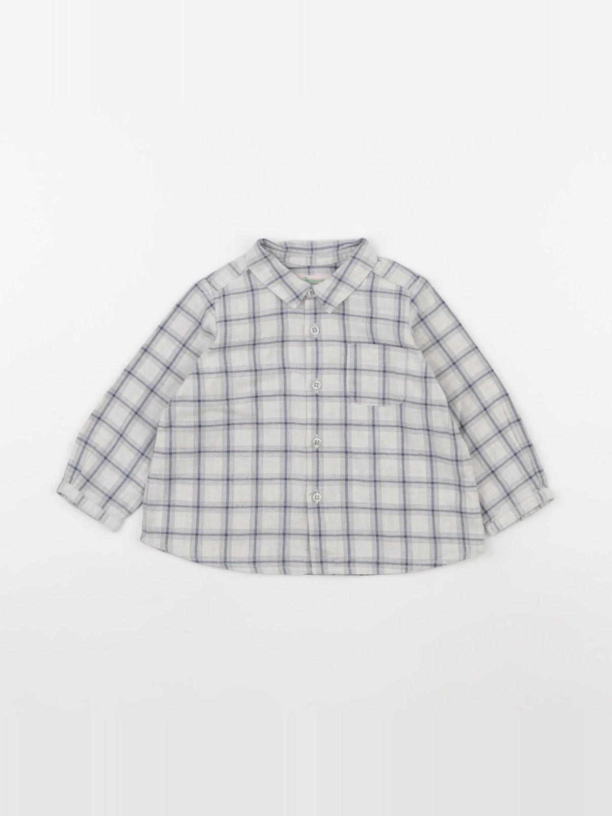 Bonpoint - blouse bleu, gris - 12 mois