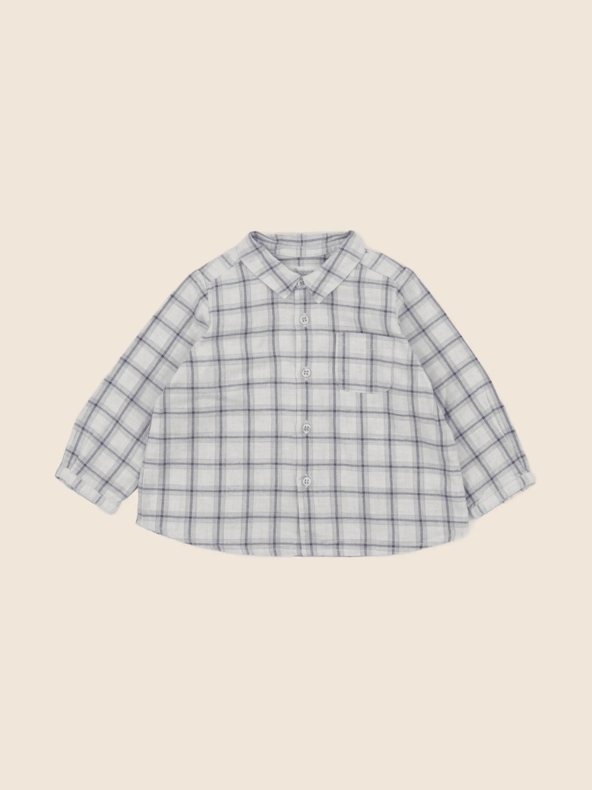 Bonpoint - blouse bleu, gris - 12 mois