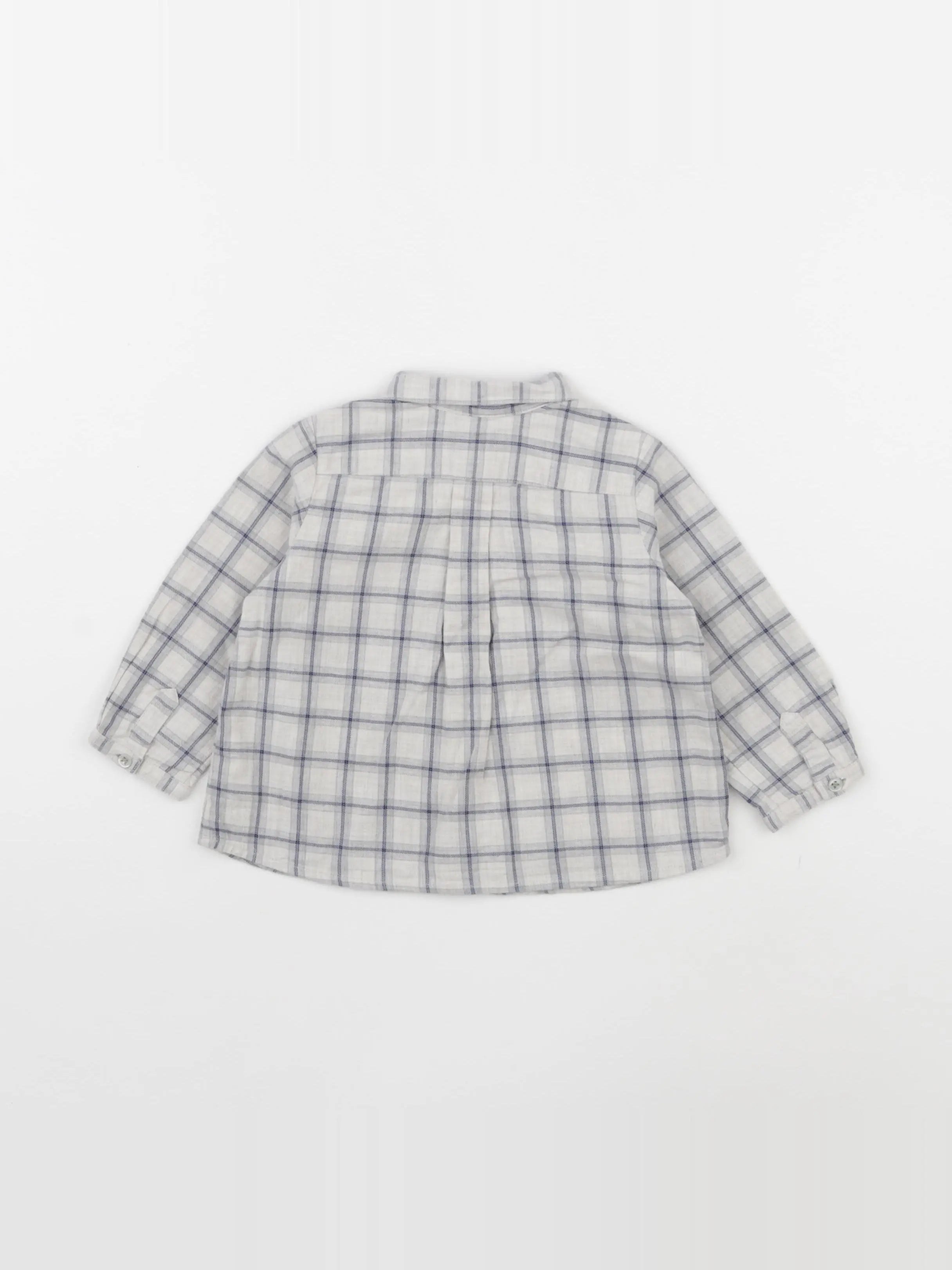 Bonpoint - blouse bleu, gris - 12 mois