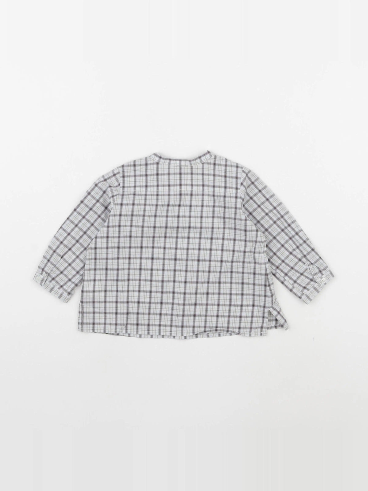 Bonpoint - chemise bleu, gris - 6 mois