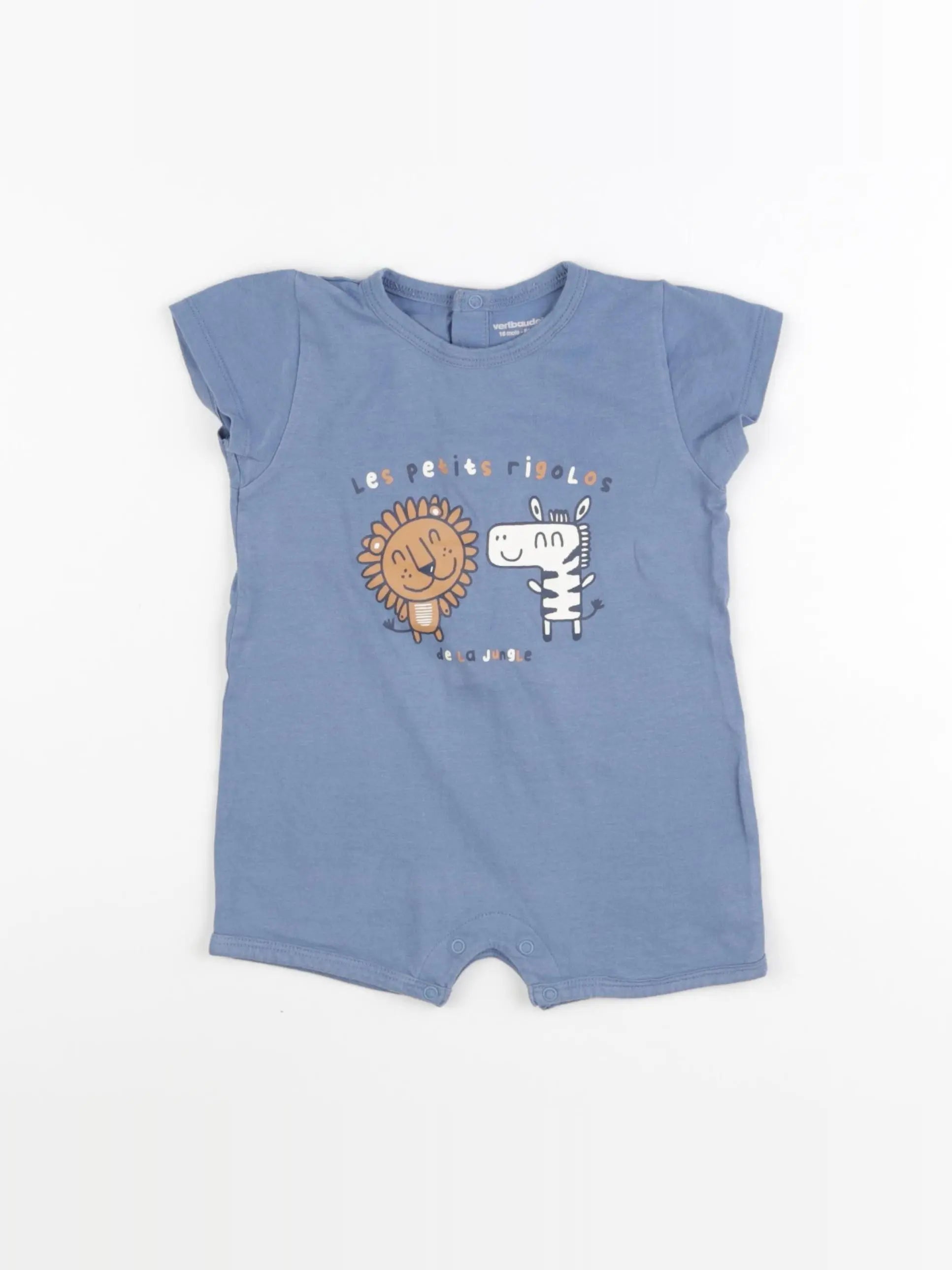 Vertbaudet - pyjama coton bleu - 18 mois