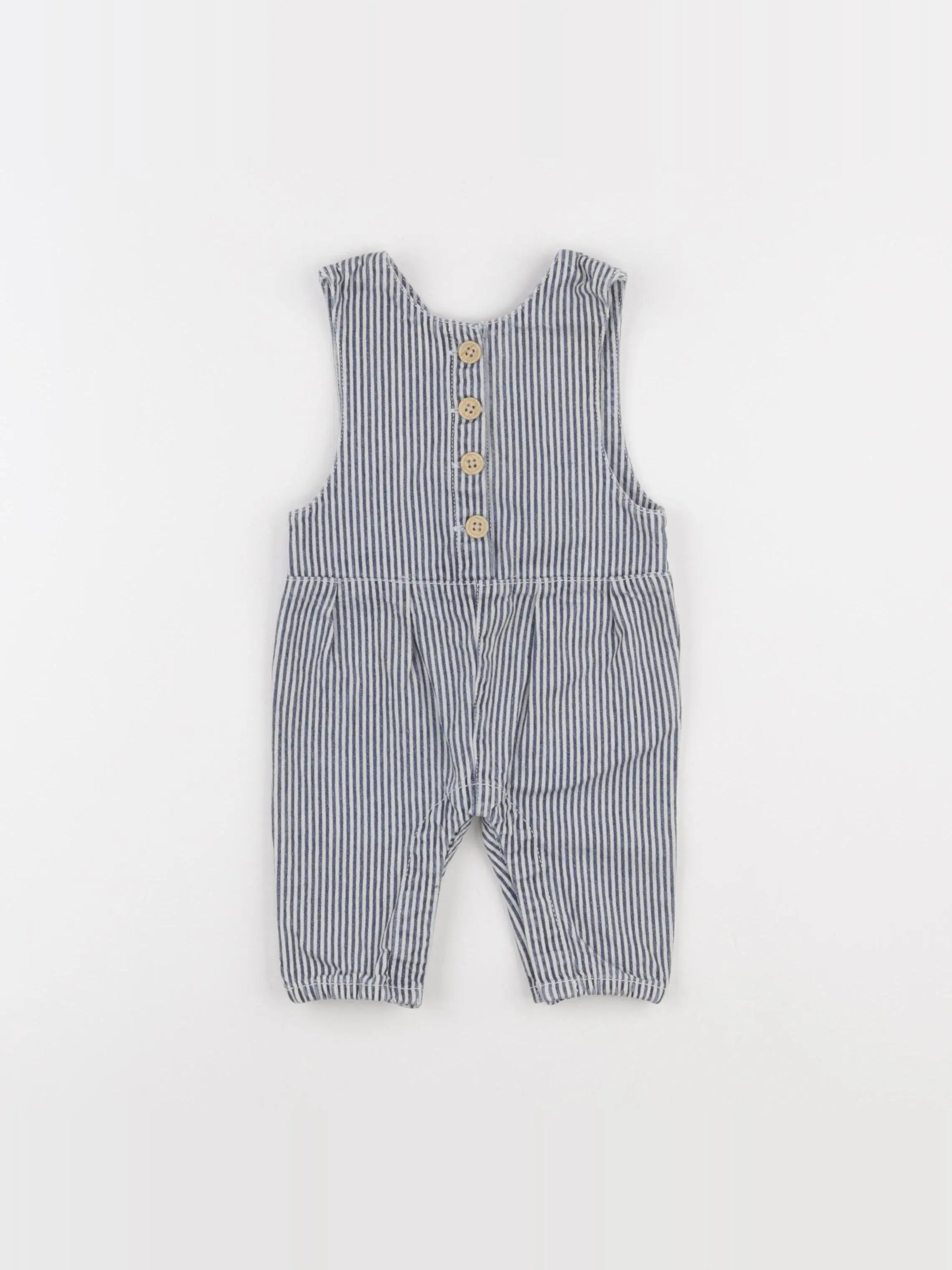 Vertbaudet - combinaison bleu, blanc - 0/3 mois