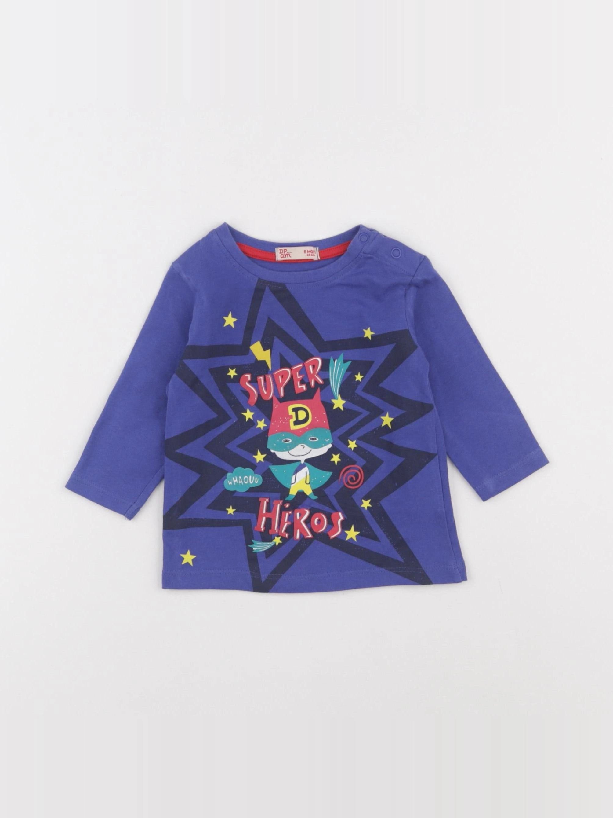 DPAM - tee-shirt bleu - 6 mois