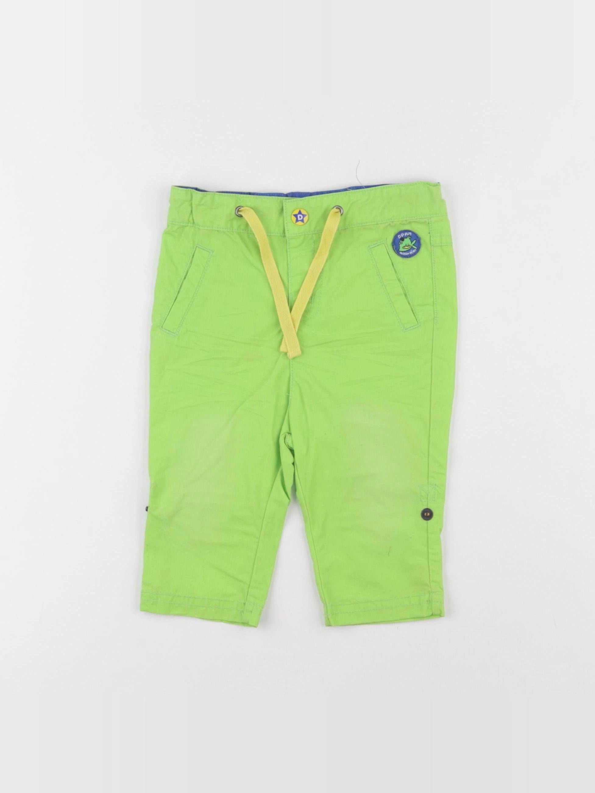 DPAM - pantalon vert fluo - 6 mois