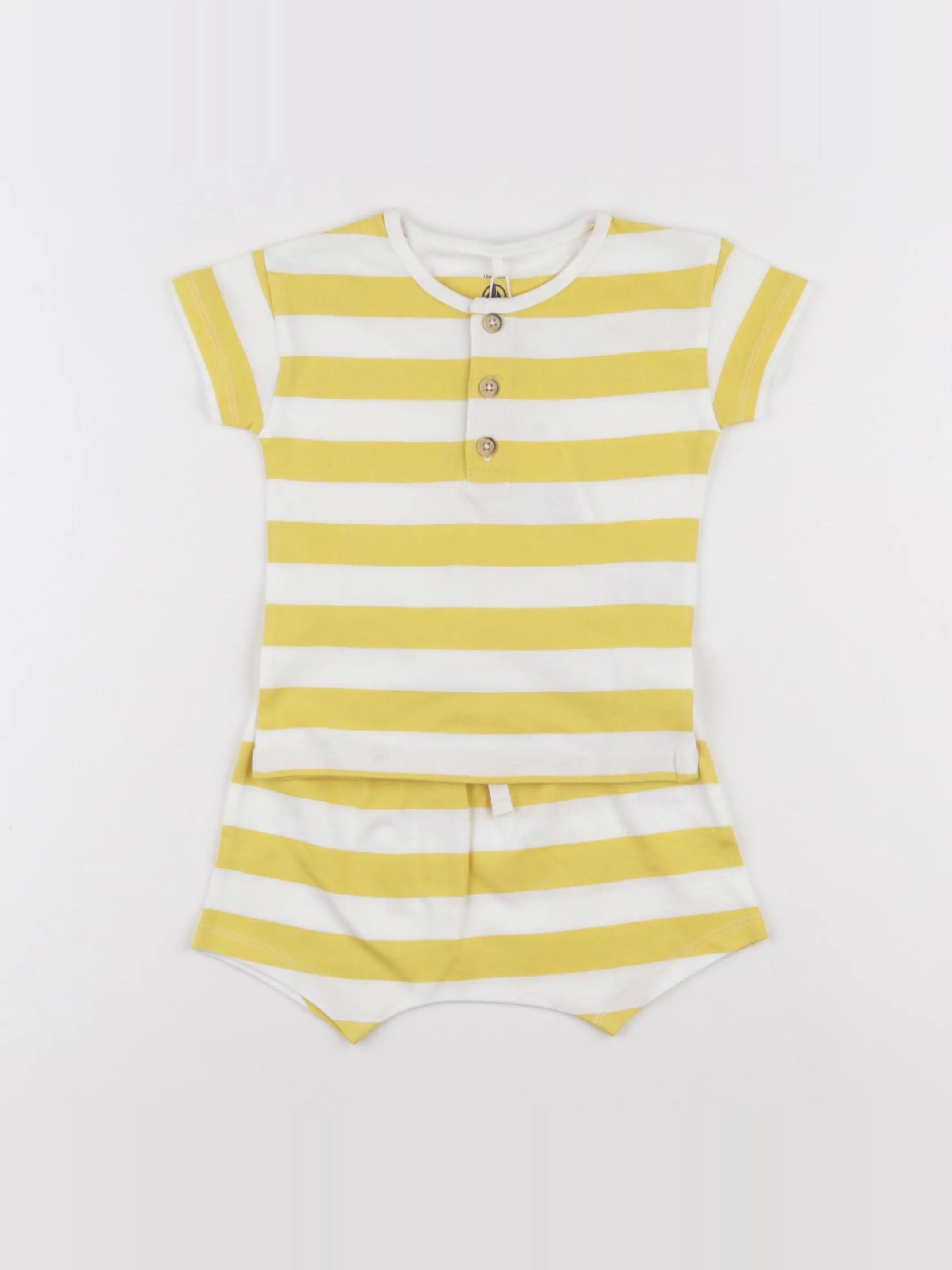 Petit Bateau - ensemble jaune - 12 mois