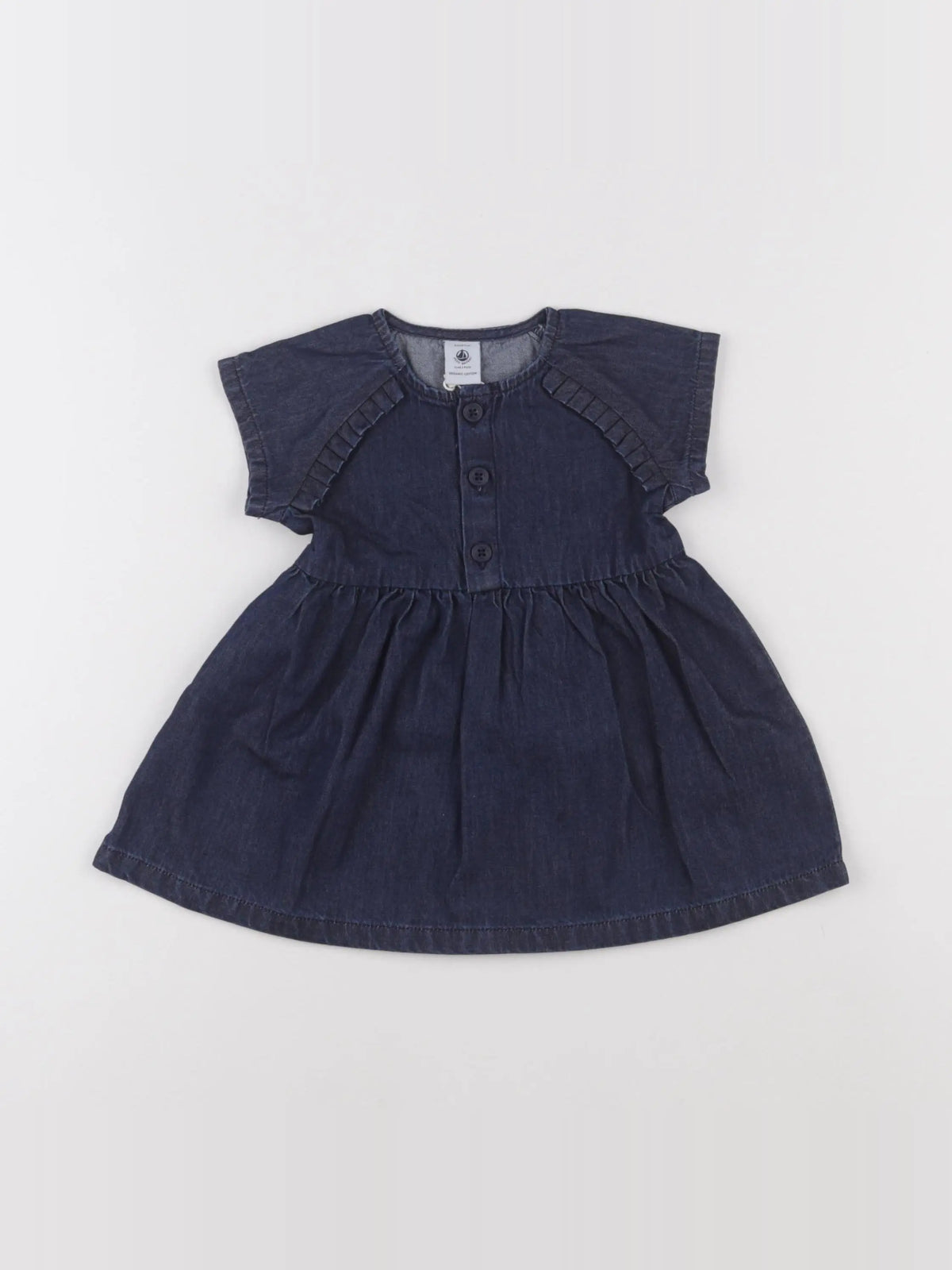 Petit Bateau - robe bleu - 6 mois