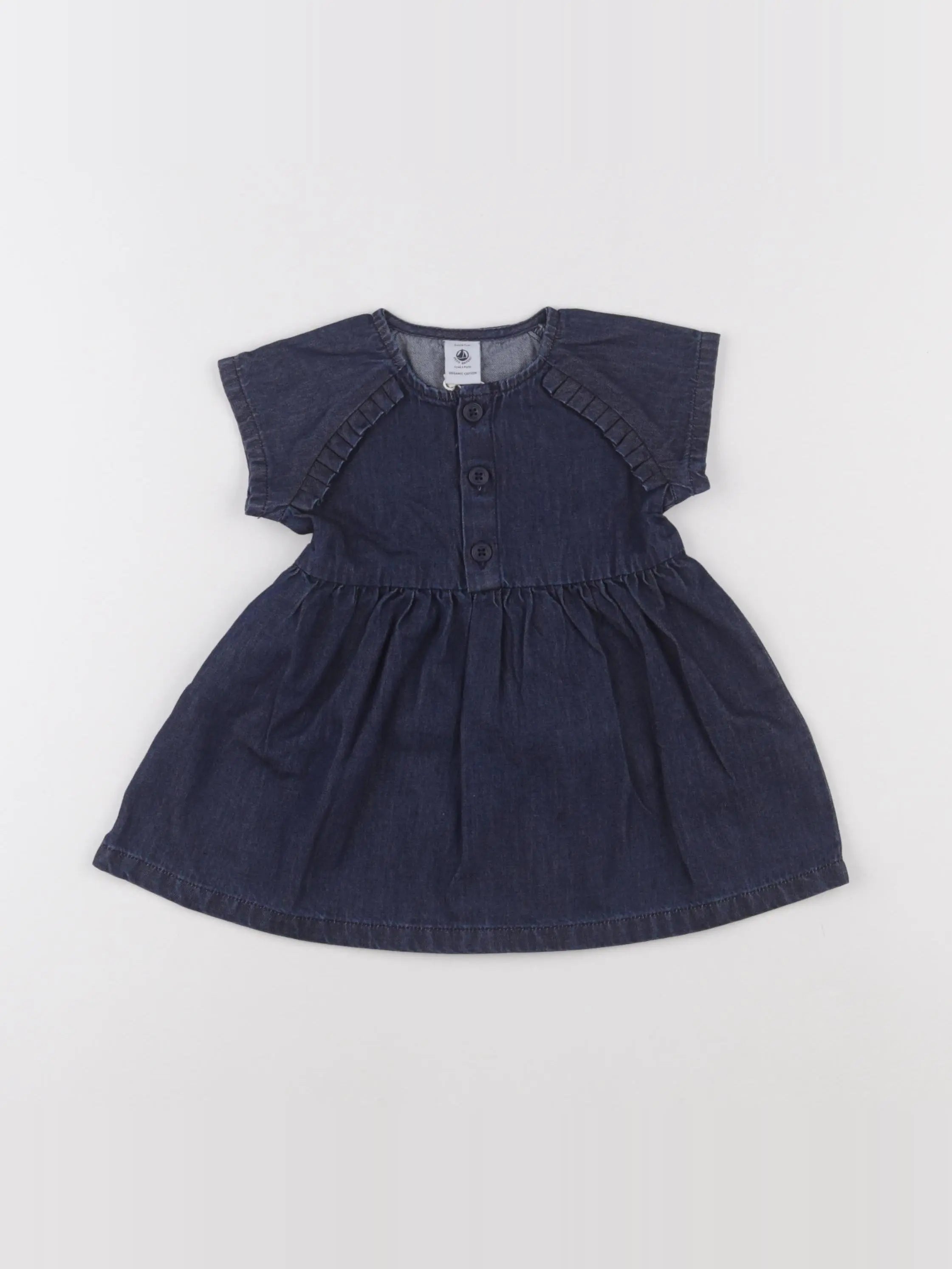Petit Bateau - robe bleu - 6 mois