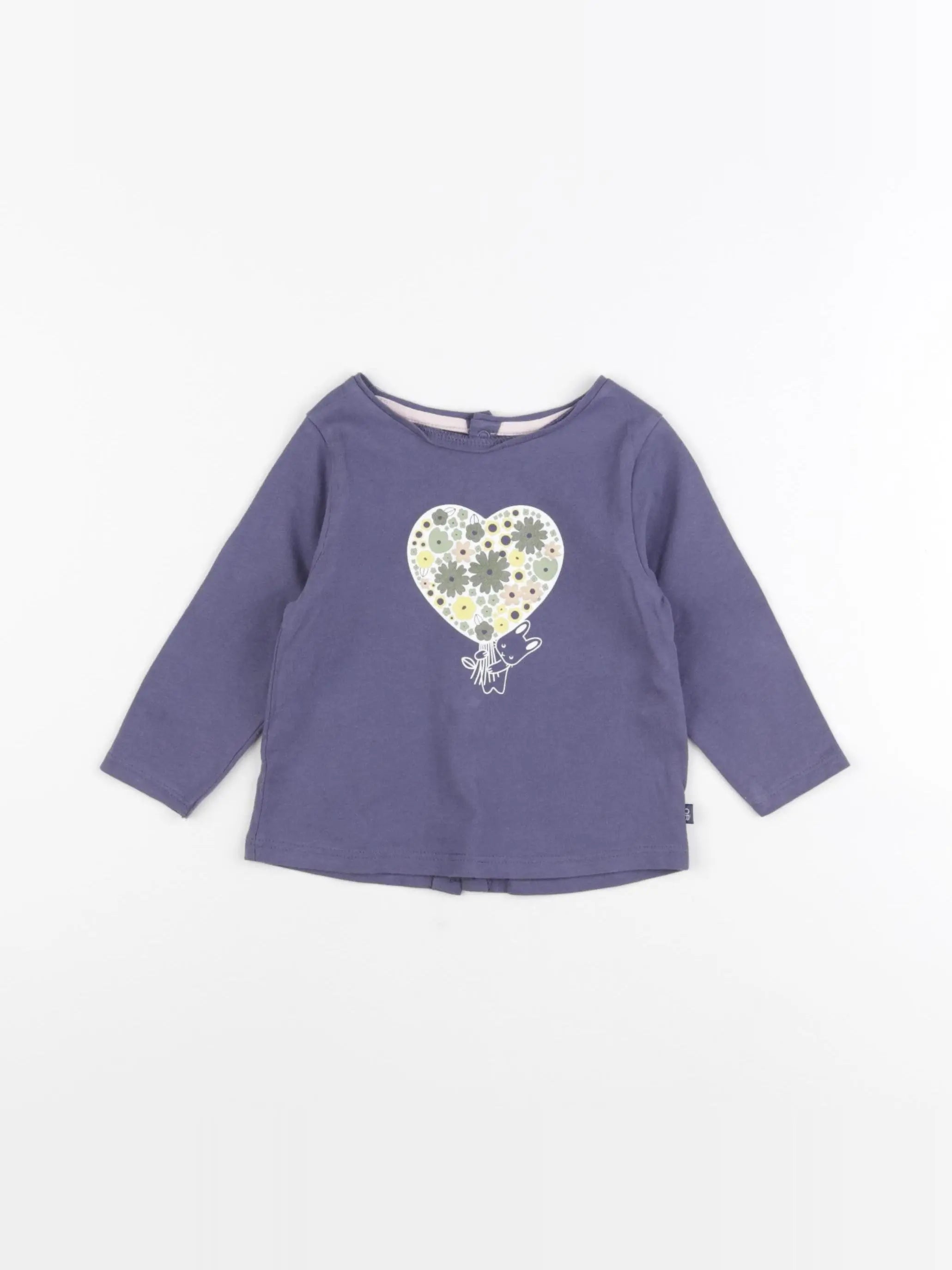 Obaïbi - tee-shirt bleu - 6 mois